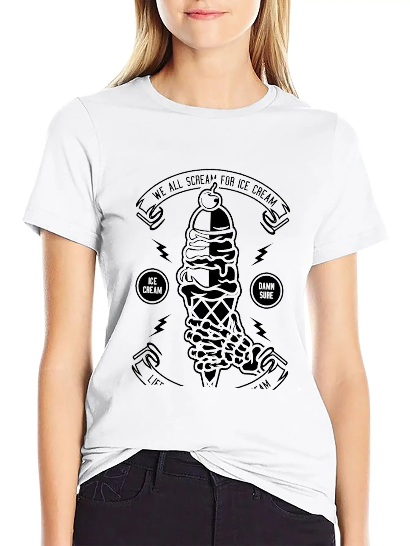 Ice Cream Essential Cotton Tee For Daily Outfits – Unisex Style