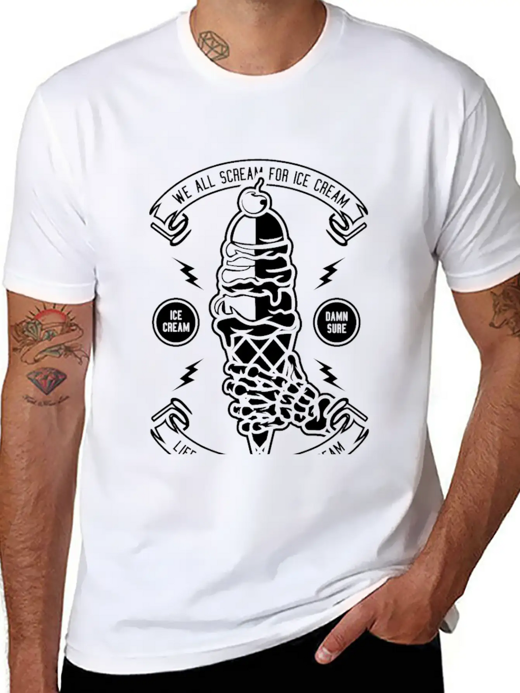 Ice Cream Essential Cotton Tee For Daily Outfits – Unisex Style