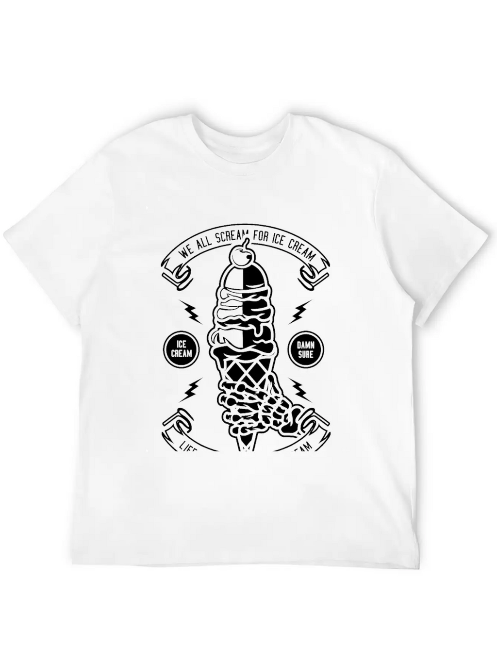 Ice Cream Essential Cotton Tee For Daily Outfits – Unisex Style
