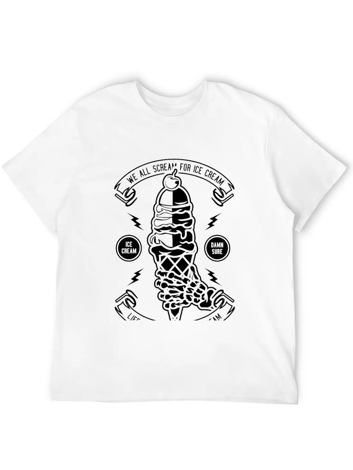 Ice Cream Essential Cotton Tee For Daily Outfits – Unisex Style