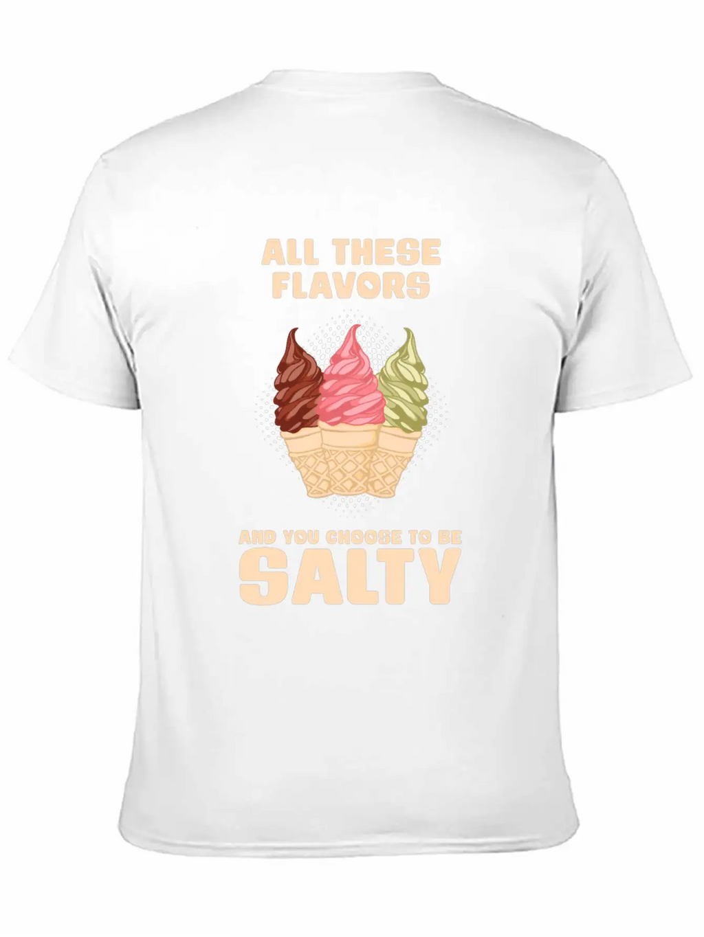 Ice Cream Flavour Angry Salty Gift Essential Cotton Tee For Daily Outfits – Unisex Style