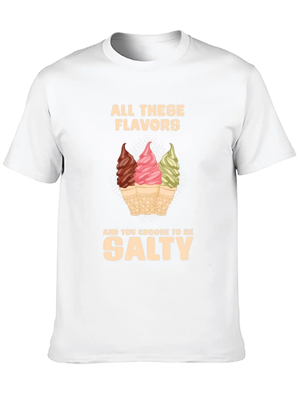 Ice Cream Flavour Angry Salty Gift Essential Cotton Tee For Daily Outfits – Unisex Style