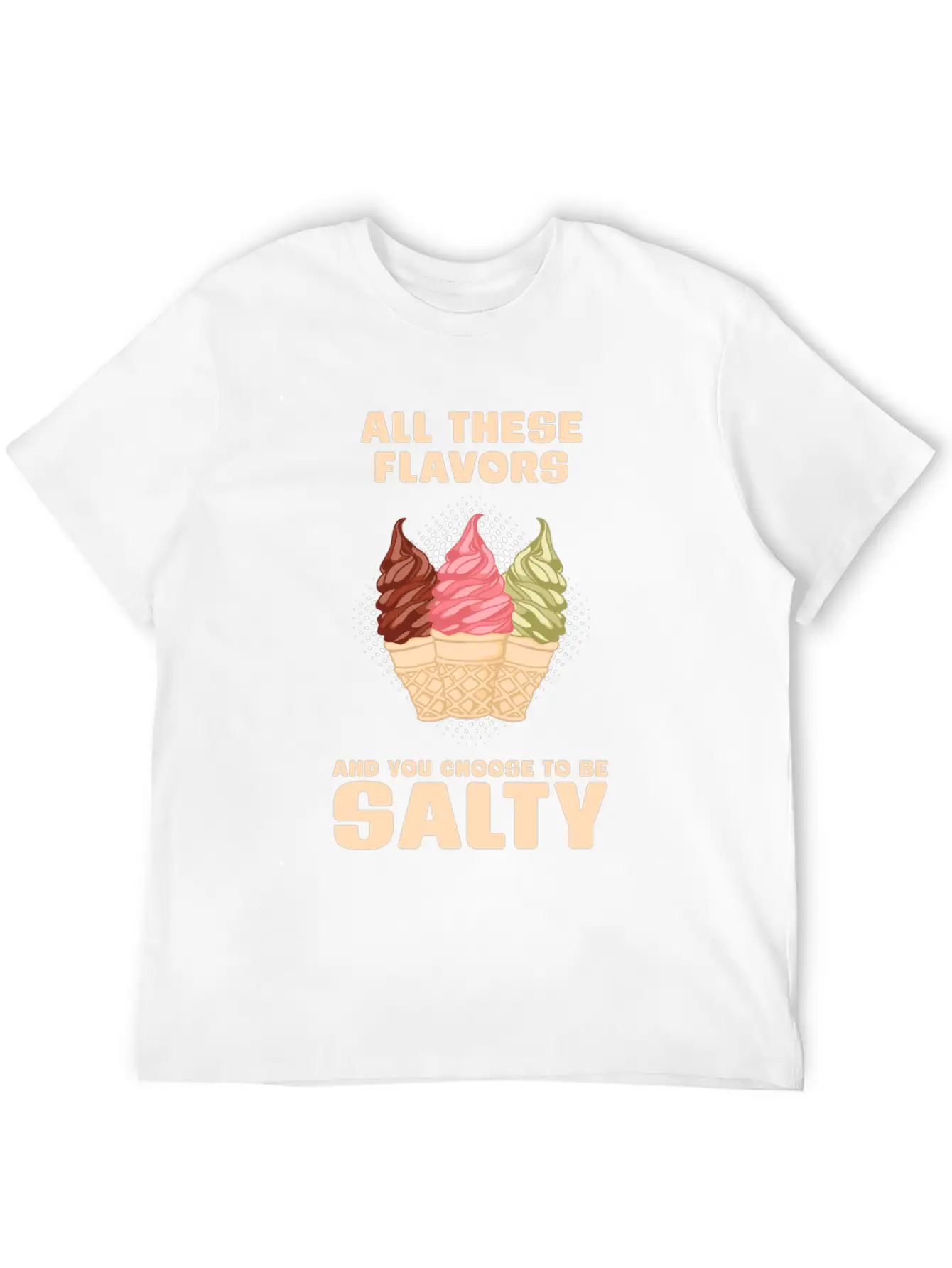 Ice Cream Flavour Angry Salty Gift Essential Cotton Tee For Daily Outfits – Unisex Style