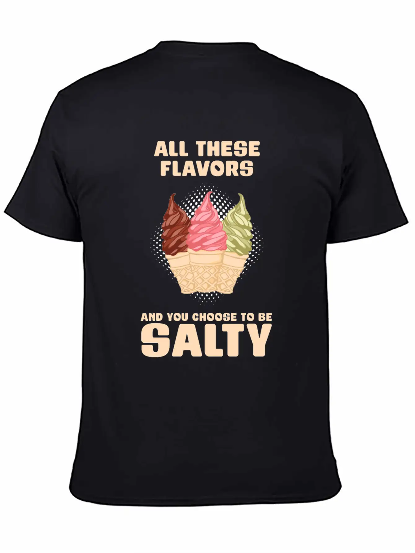 Ice Cream Flavour Angry Salty Gift Essential Cotton Tee For Daily Outfits – Unisex Style