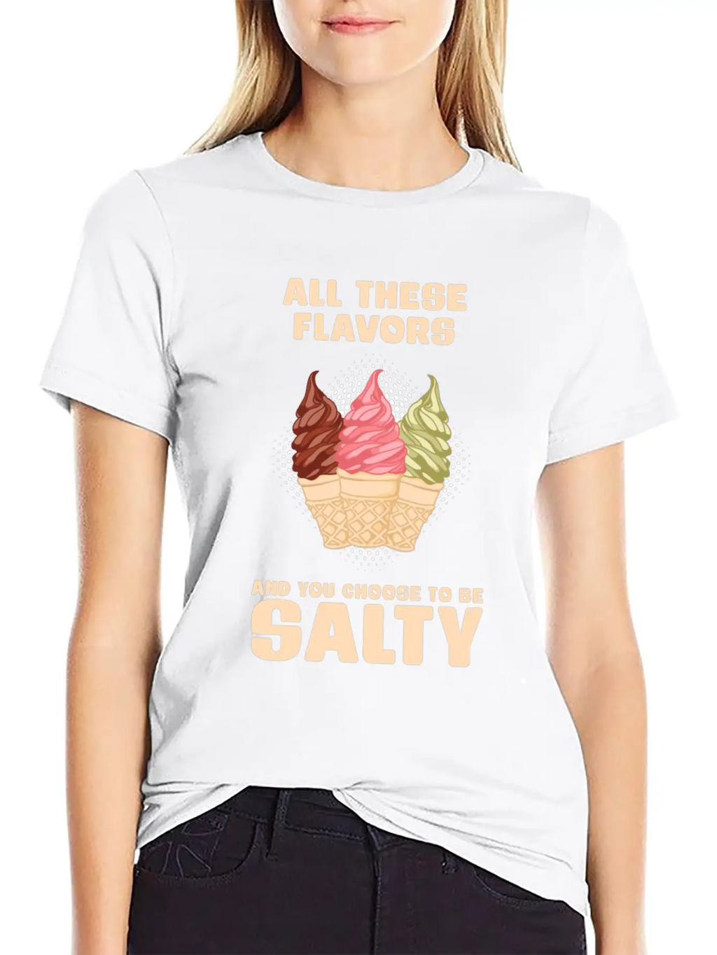 Ice Cream Flavour Angry Salty Gift Essential Cotton Tee For Daily Outfits – Unisex Style