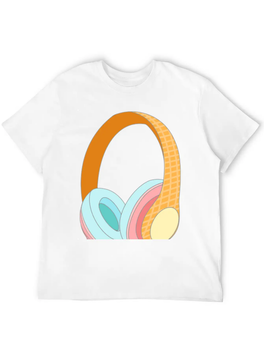 Ice Cream Headphones Unisex Casual T-Shirt – Clean Design For Daily Comfort