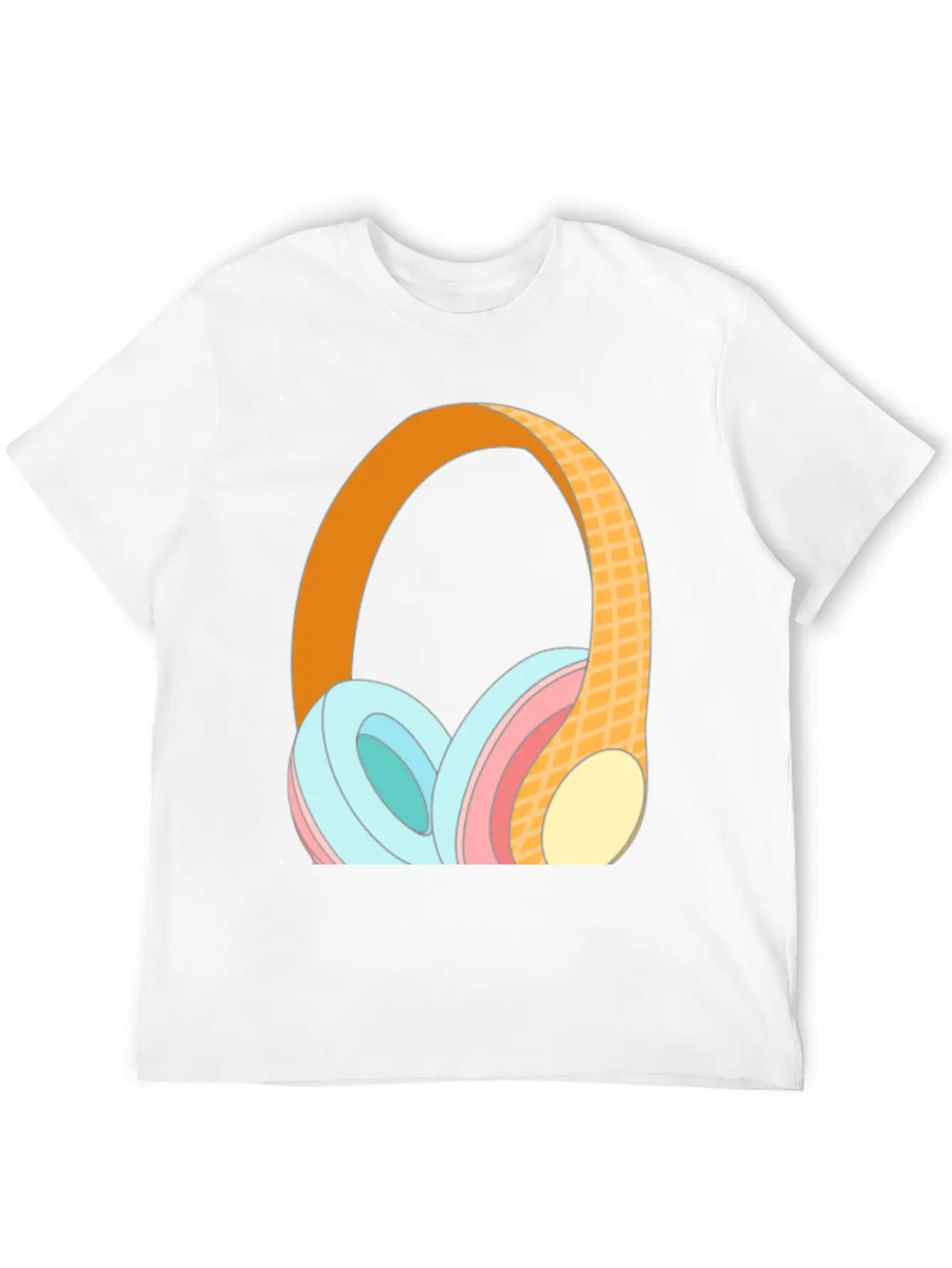 Ice Cream Headphones Unisex Casual T-Shirt – Clean Design For Daily Comfort