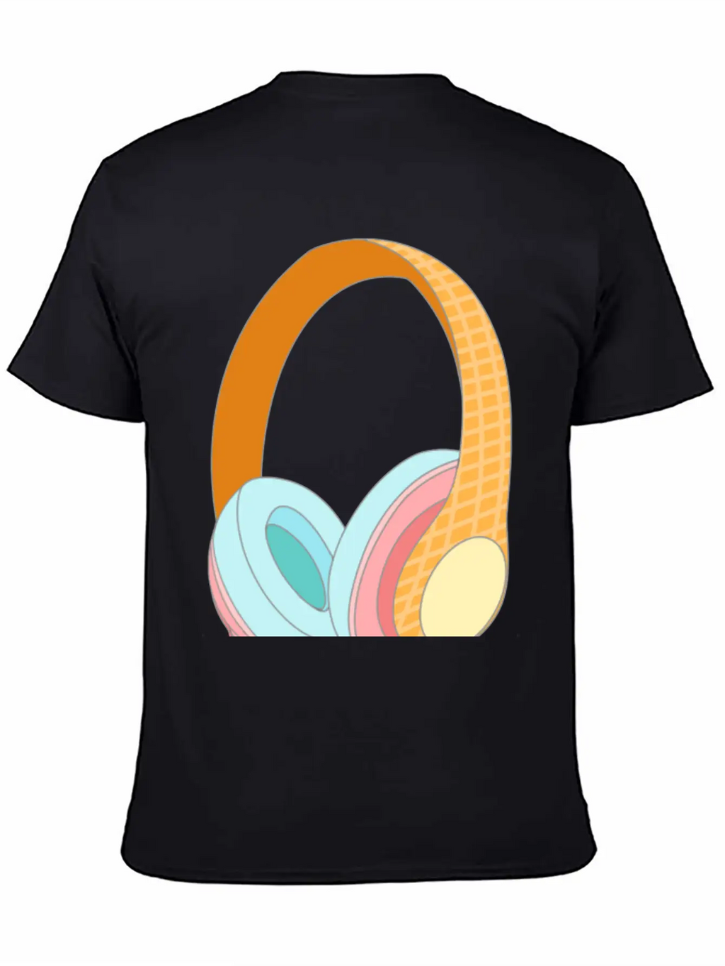 Ice Cream Headphones Unisex Casual T-Shirt – Clean Design For Daily Comfort