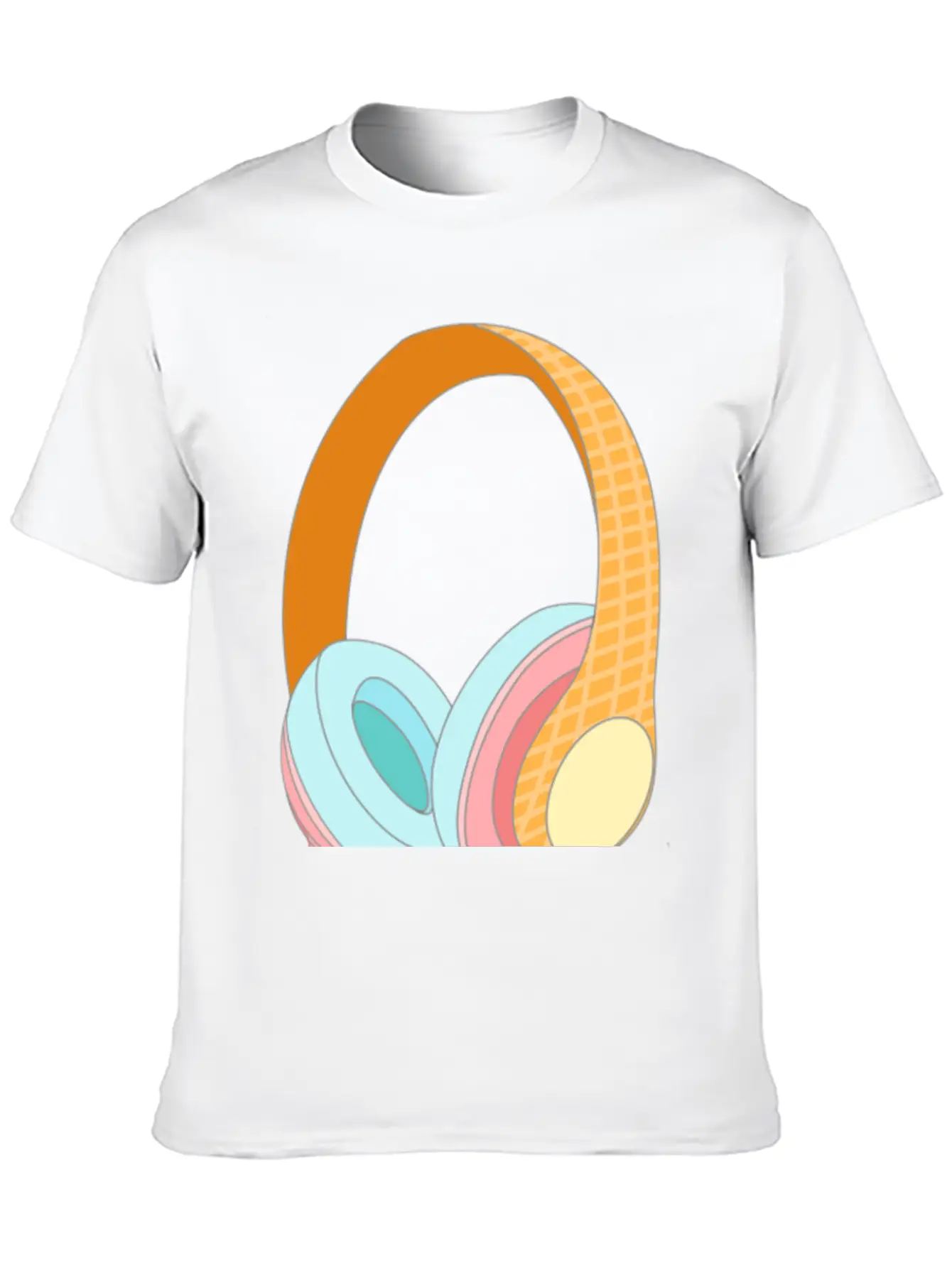 Ice Cream Headphones Unisex Casual T-Shirt – Clean Design For Daily Comfort