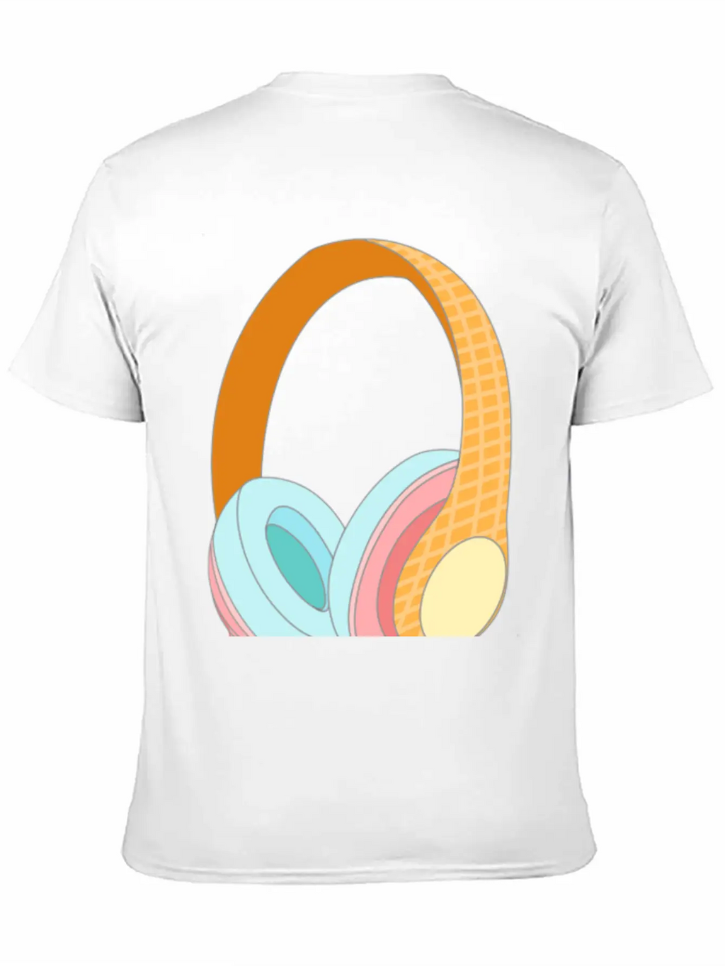 Ice Cream Headphones Unisex Casual T-Shirt – Clean Design For Daily Comfort