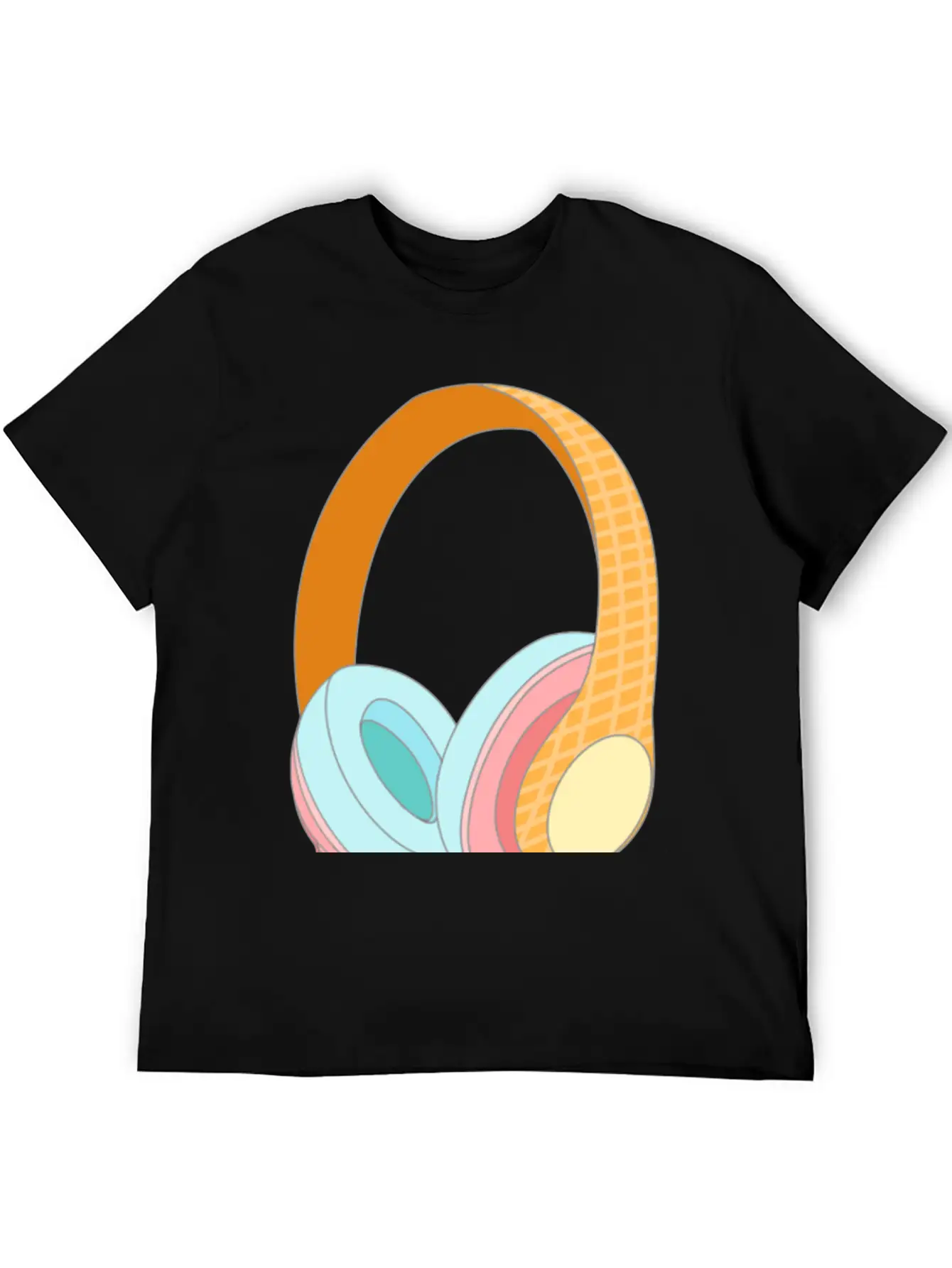 Ice Cream Headphones Unisex Casual T-Shirt – Clean Design For Daily Comfort