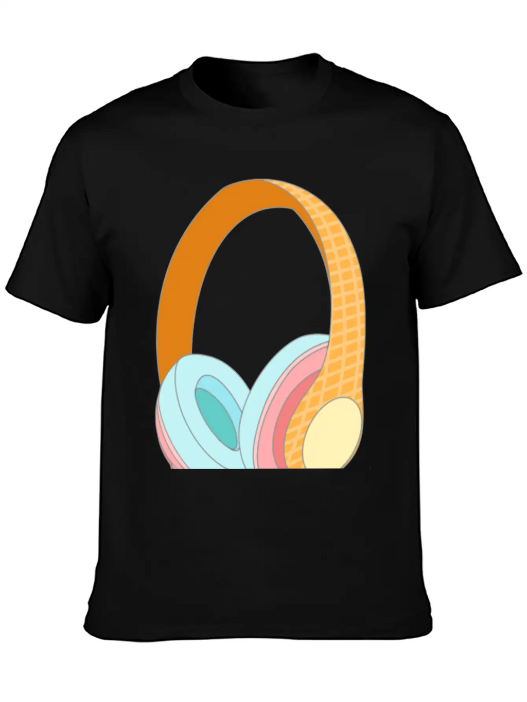 Ice Cream Headphones Unisex Casual T-Shirt – Clean Design For Daily Comfort