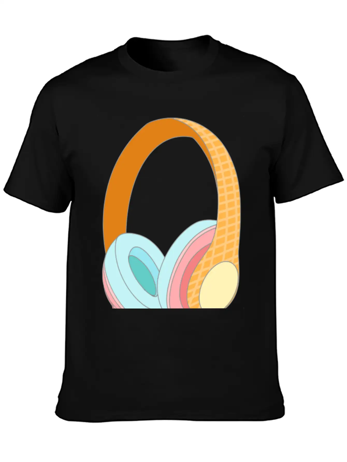 Ice Cream Headphones Unisex Casual T-Shirt – Clean Design For Daily Comfort