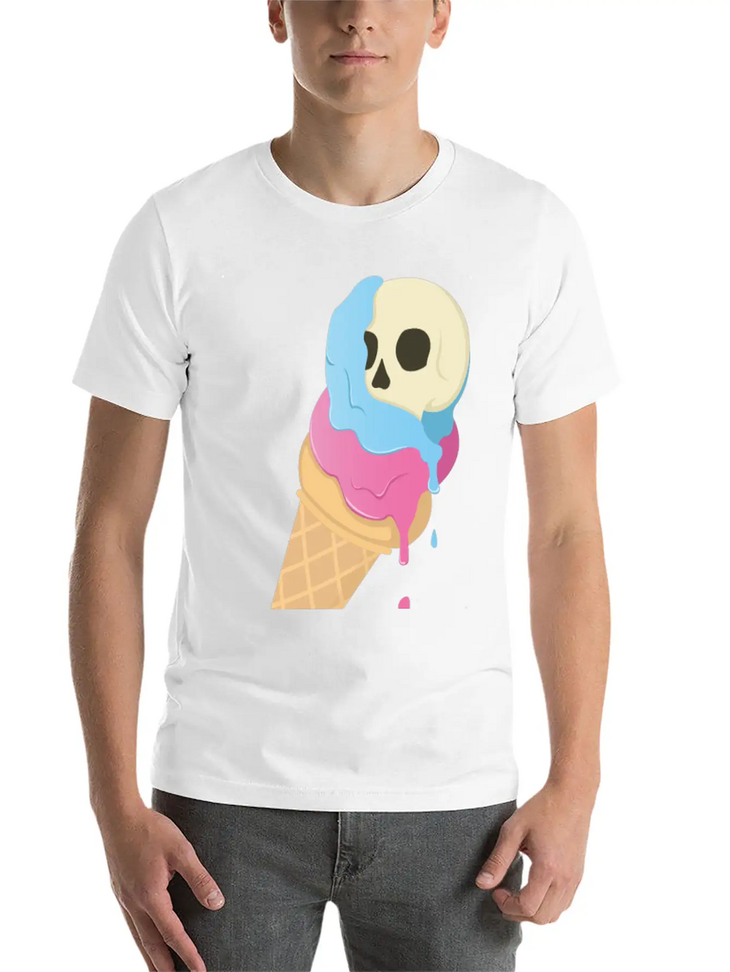 Ice Cream Skull ~ Ice Scream Casual Graphic T-Shirt – Simple And Comfortable Daily Wear