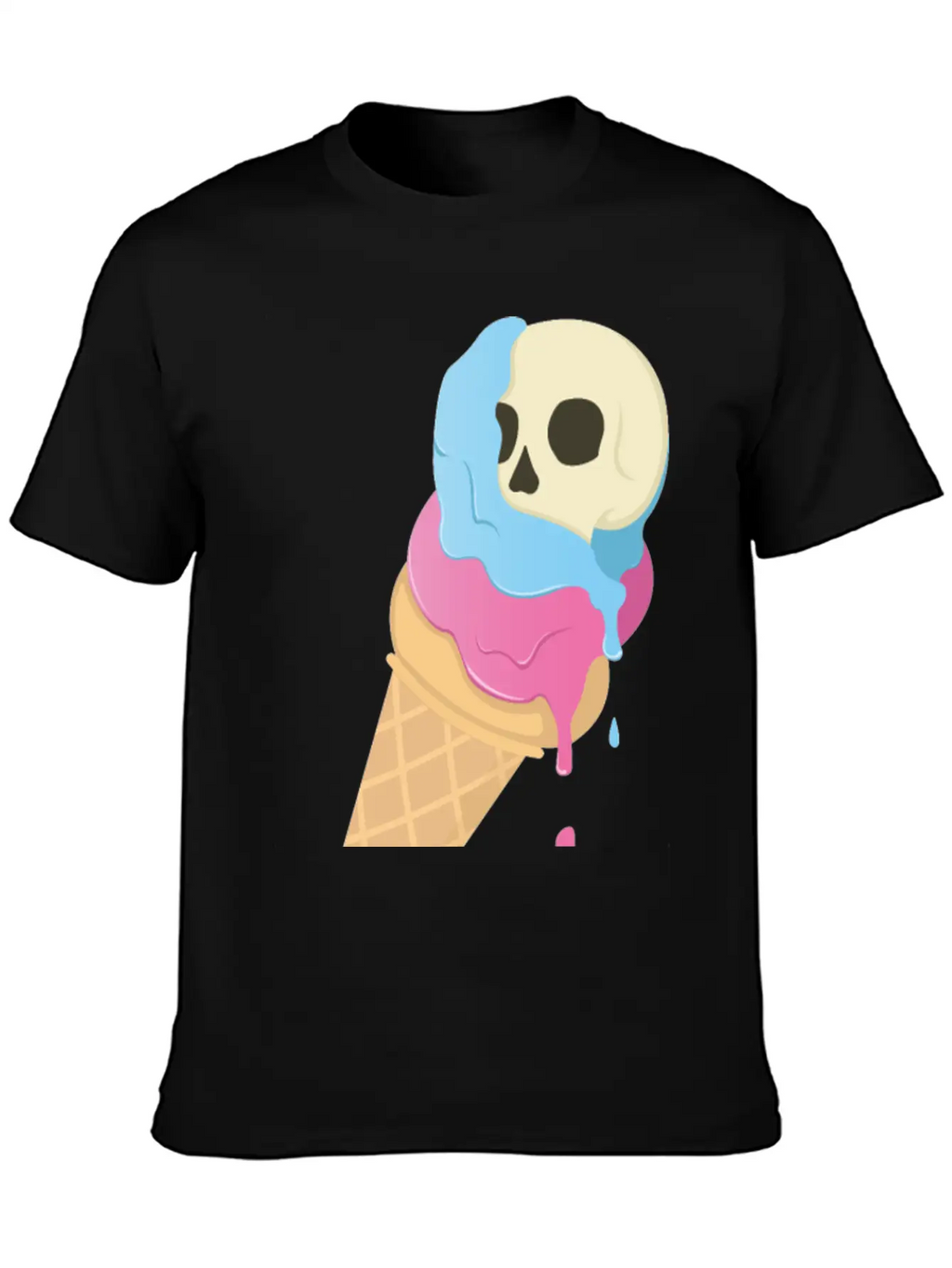 Ice Cream Skull ~ Ice Scream Casual Graphic T-Shirt – Simple And Comfortable Daily Wear