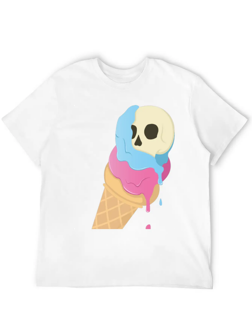 Ice Cream Skull ~ Ice Scream Casual Graphic T-Shirt – Simple And Comfortable Daily Wear