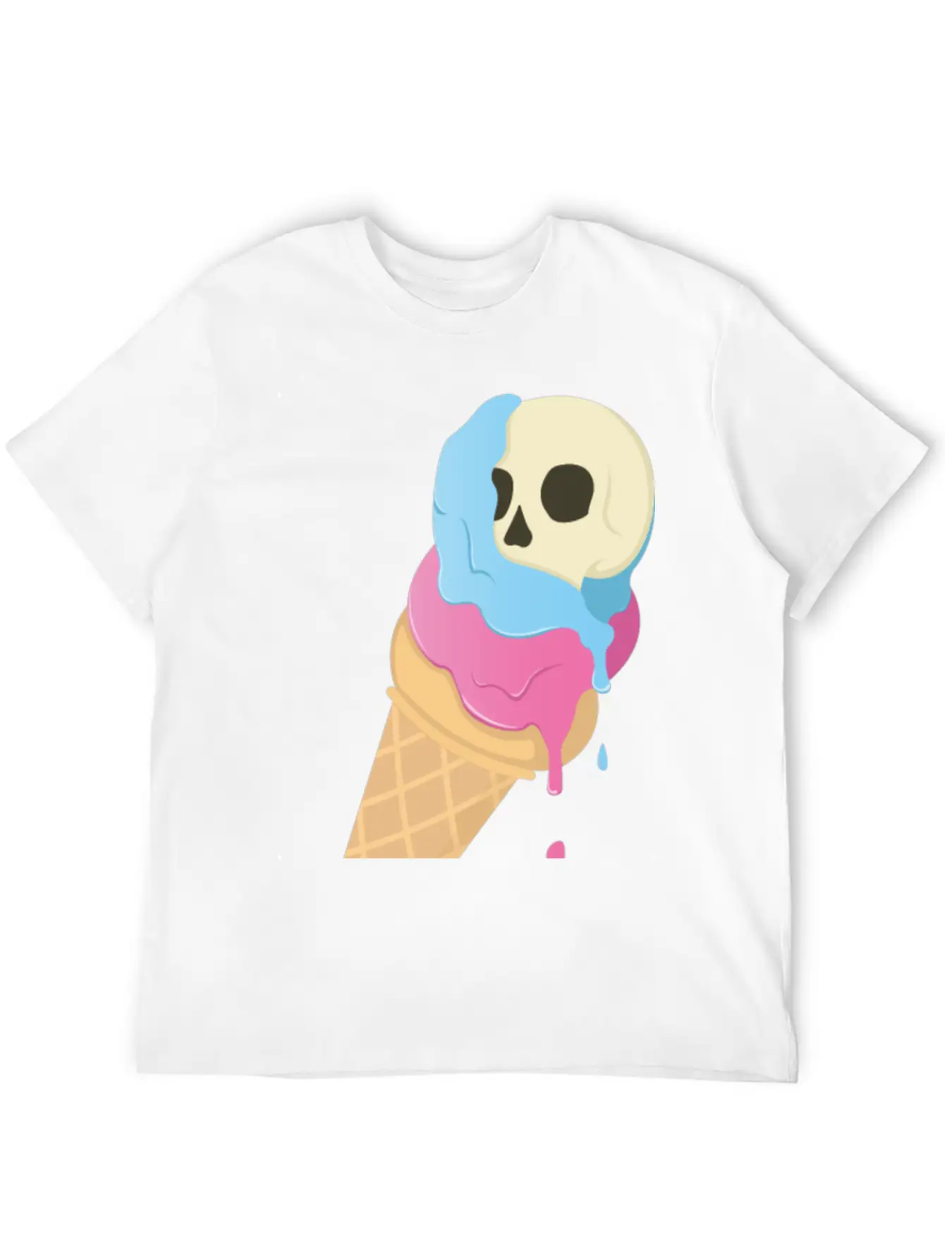 Ice Cream Skull ~ Ice Scream Casual Graphic T-Shirt – Simple And Comfortable Daily Wear