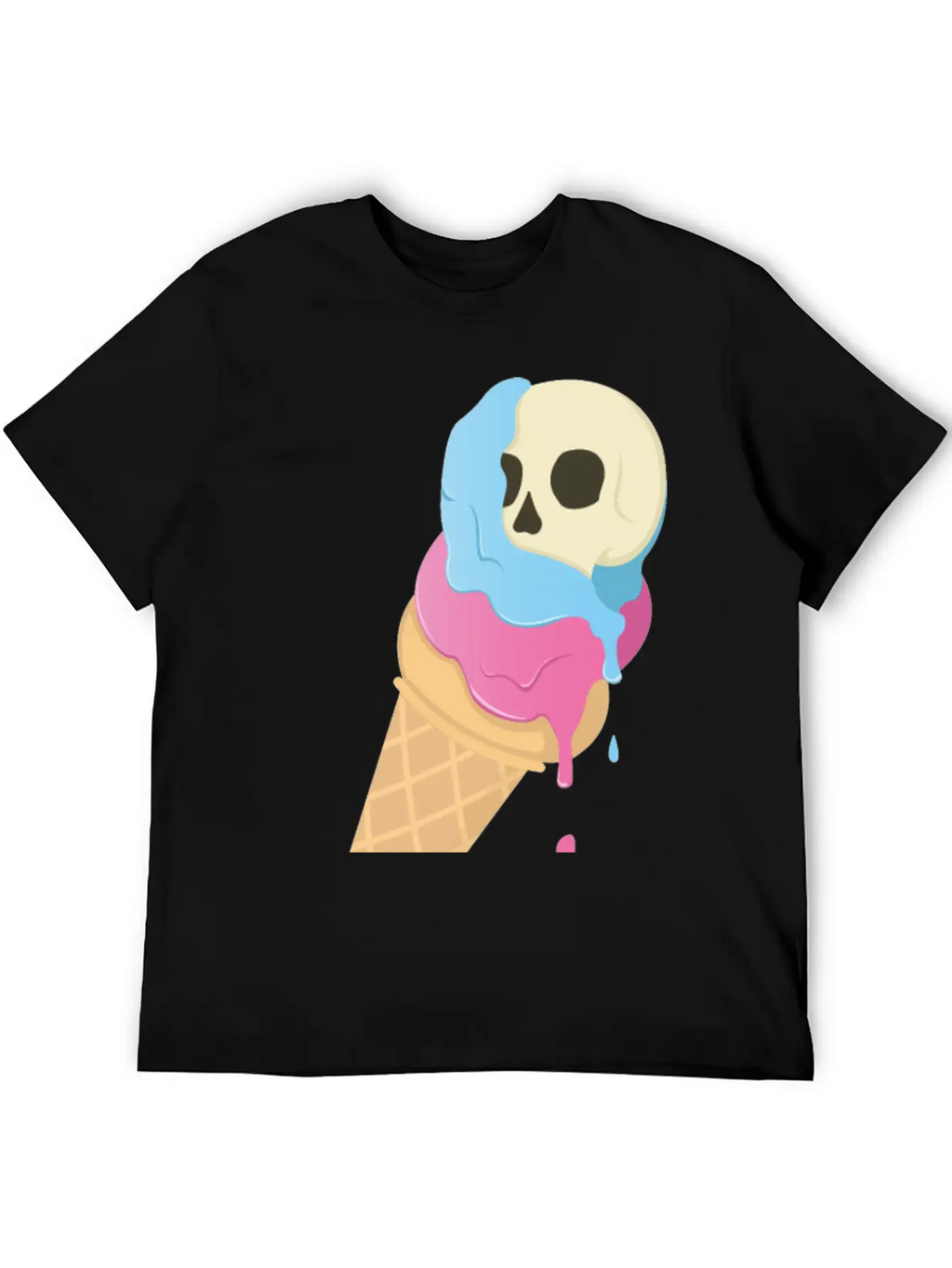 Ice Cream Skull ~ Ice Scream Casual Graphic T-Shirt – Simple And Comfortable Daily Wear