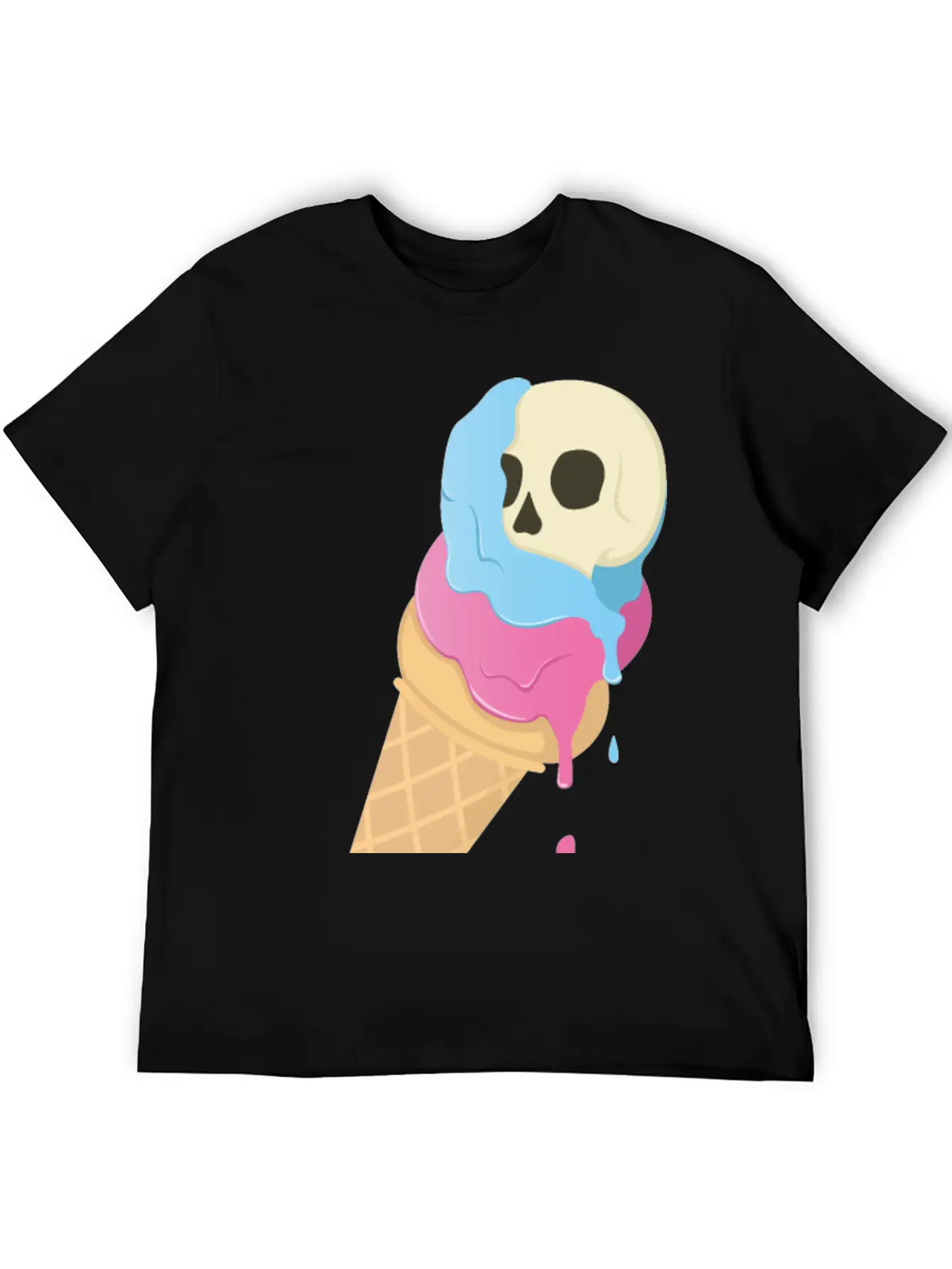 Ice Cream Skull ~ Ice Scream Casual Graphic T-Shirt – Simple And Comfortable Daily Wear