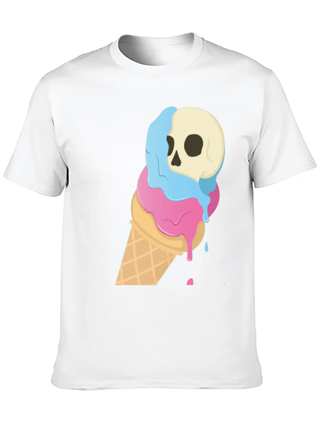 Ice Cream Skull ~ Ice Scream Casual Graphic T-Shirt – Simple And Comfortable Daily Wear
