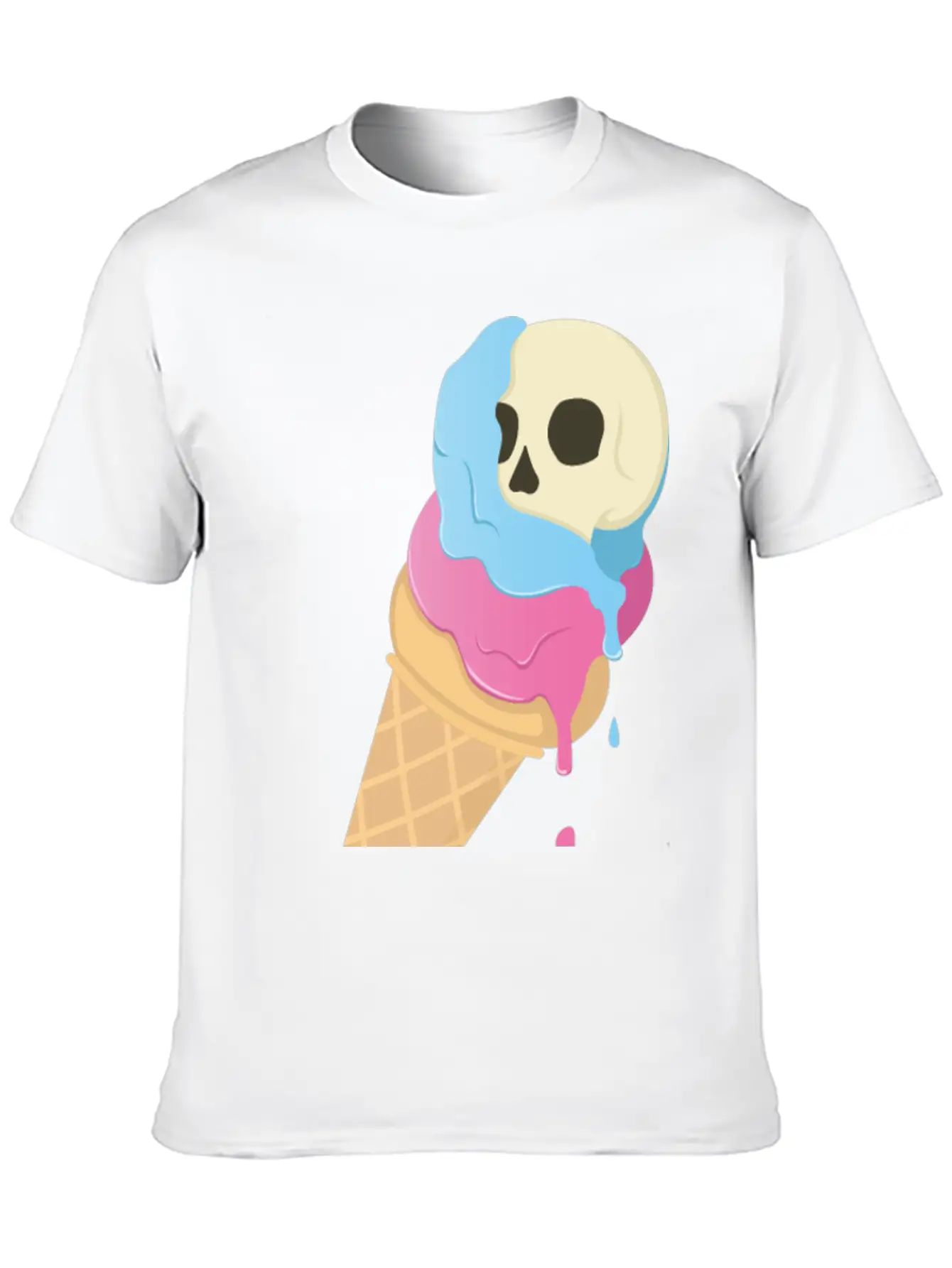 Ice Cream Skull ~ Ice Scream Casual Graphic T-Shirt – Simple And Comfortable Daily Wear