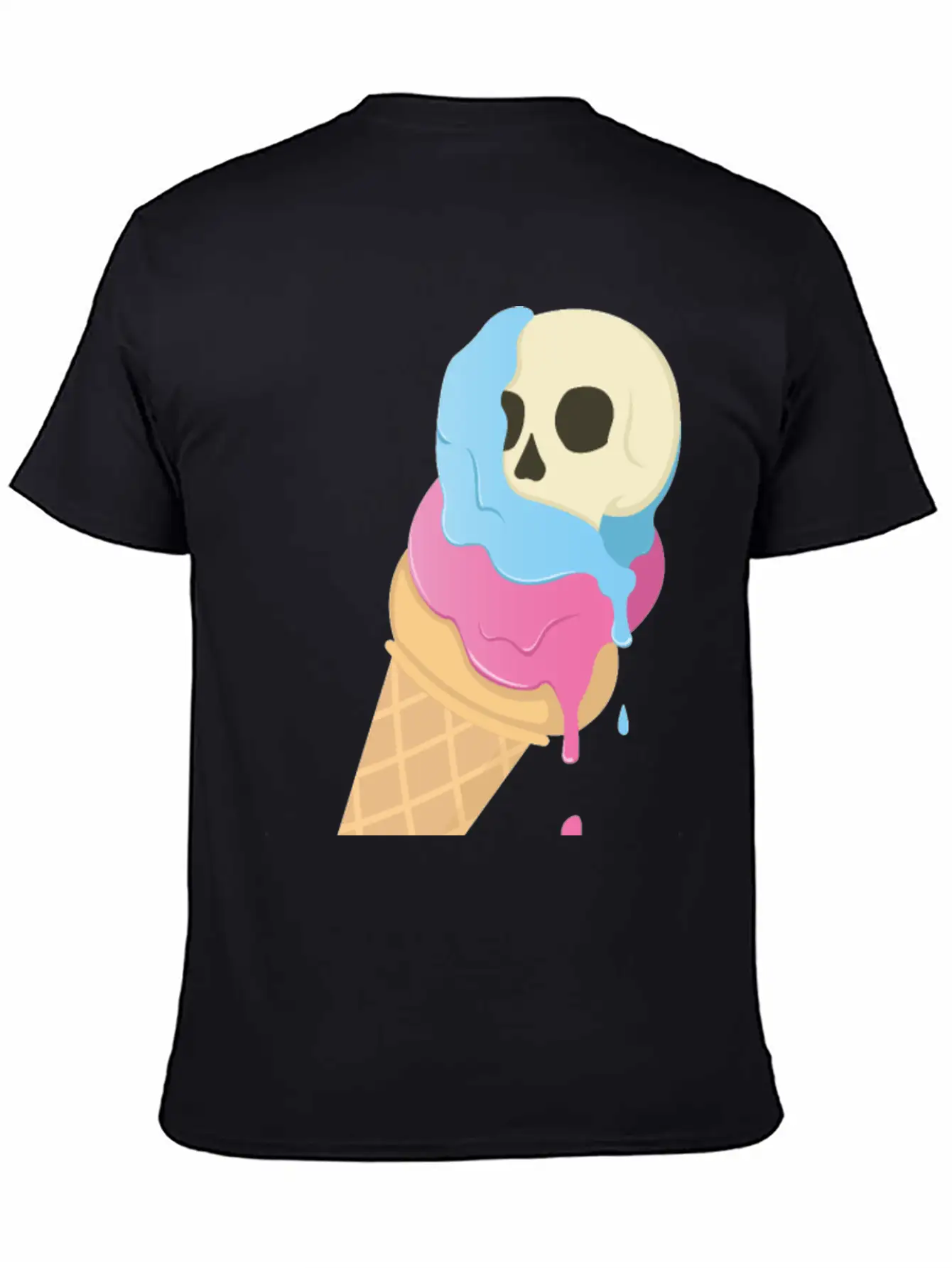 Ice Cream Skull ~ Ice Scream Casual Graphic T-Shirt – Simple And Comfortable Daily Wear