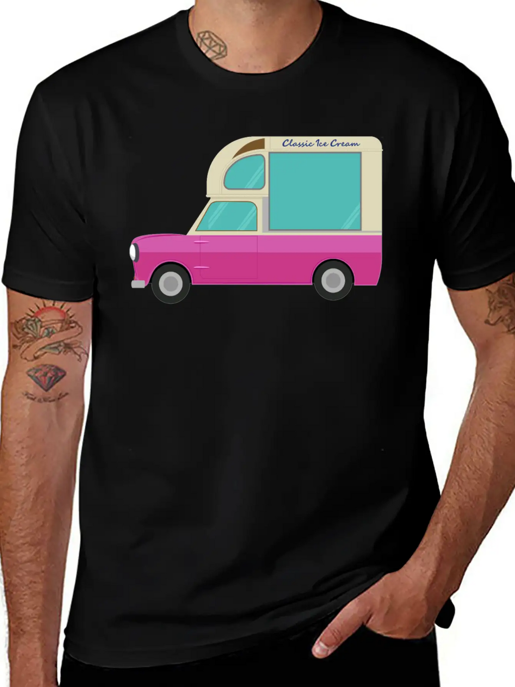 Ice Cream Truck Unisex Short Sleeve Soft Cotton T-Shirt – Casual Everyday Wear