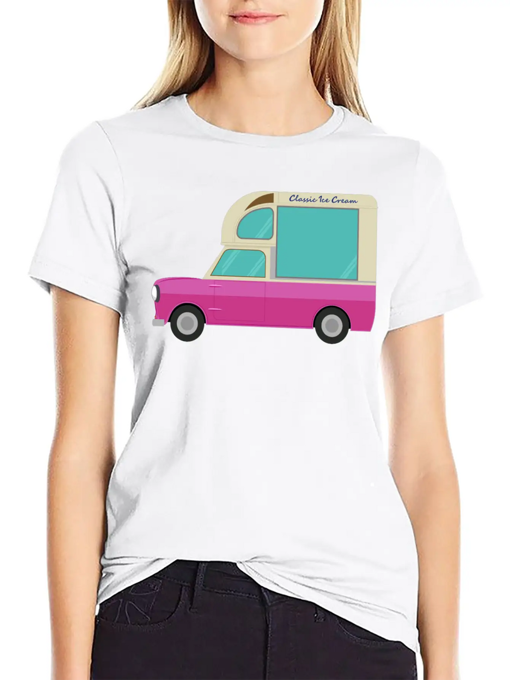 Ice Cream Truck Unisex Short Sleeve Soft Cotton T-Shirt – Casual Everyday Wear