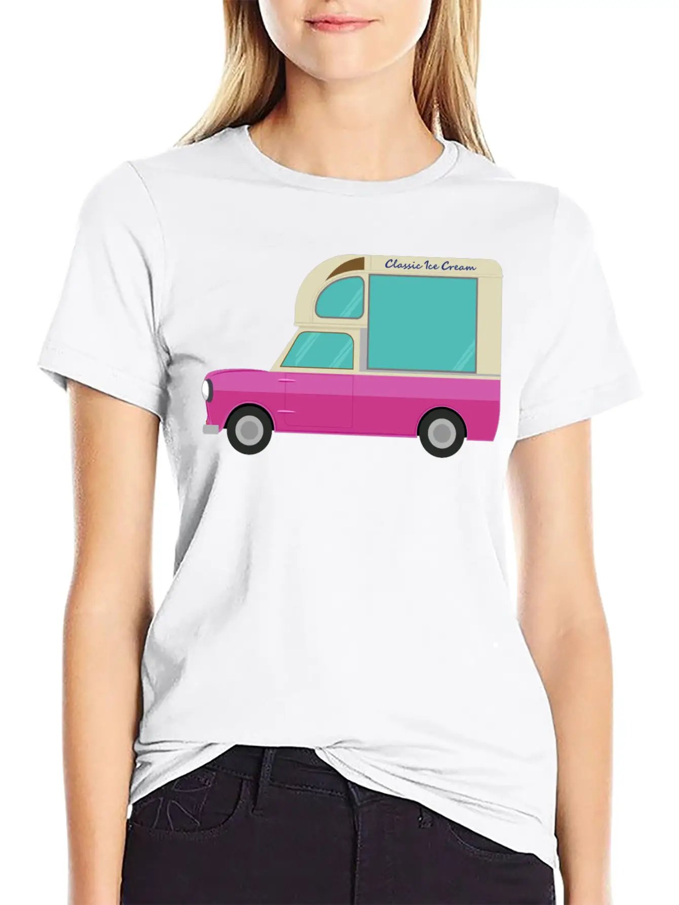 Ice Cream Truck Unisex Short Sleeve Soft Cotton T-Shirt – Casual Everyday Wear