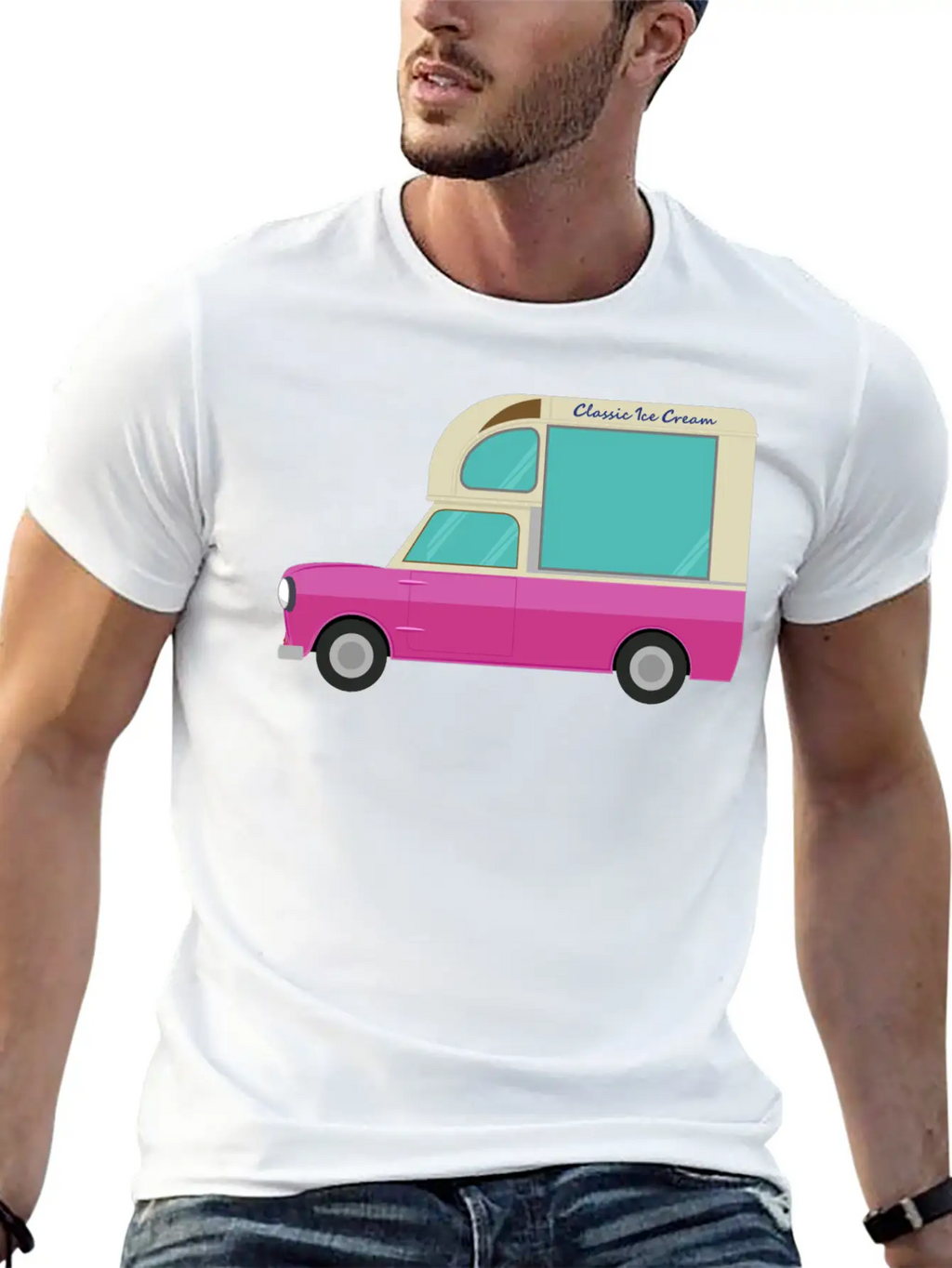 Ice Cream Truck Unisex Short Sleeve Soft Cotton T-Shirt – Casual Everyday Wear