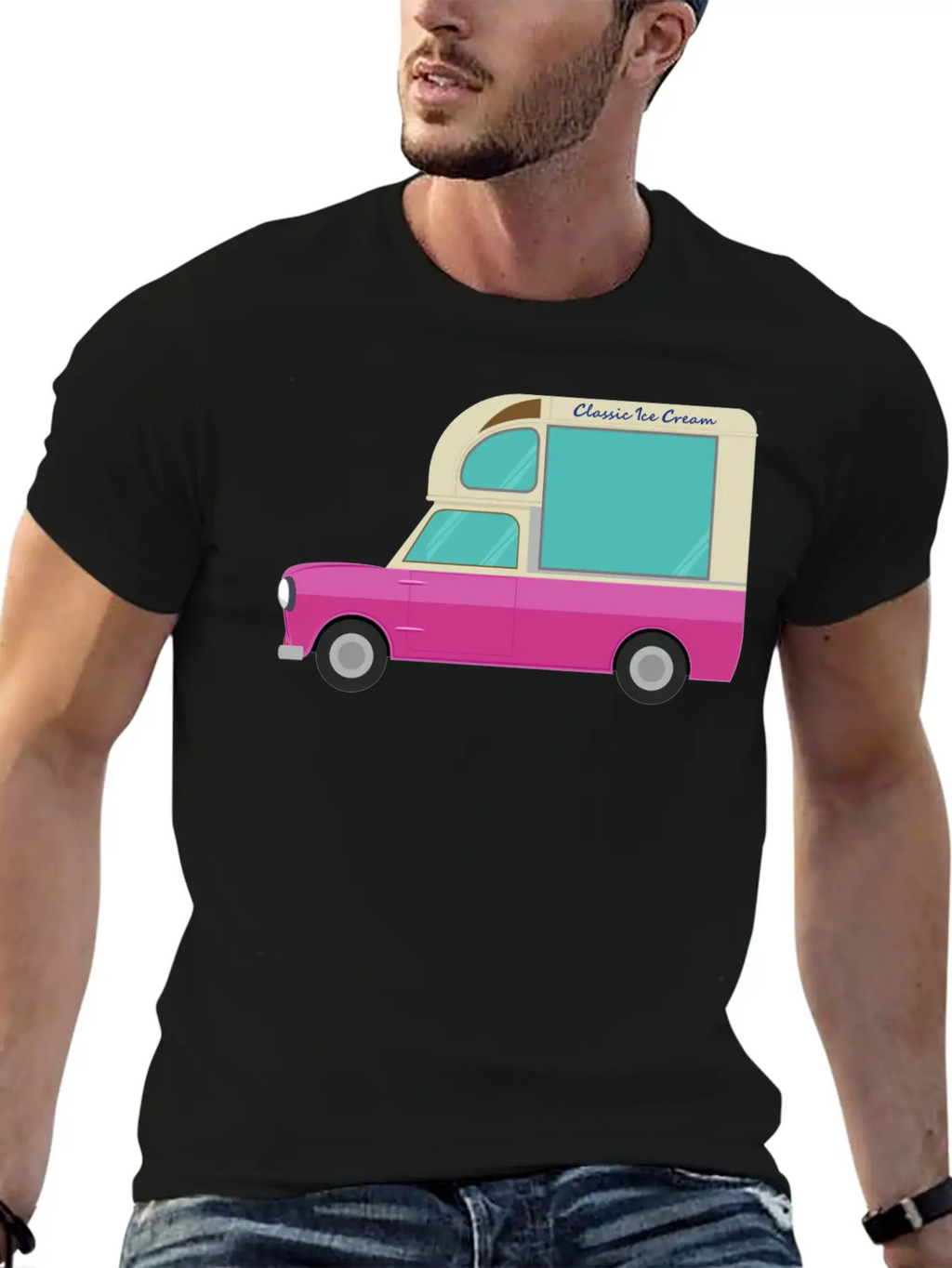 Ice Cream Truck Unisex Short Sleeve Soft Cotton T-Shirt – Casual Everyday Wear