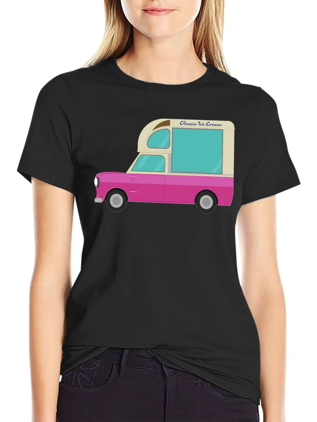 Ice Cream Truck Unisex Short Sleeve Soft Cotton T-Shirt – Casual Everyday Wear