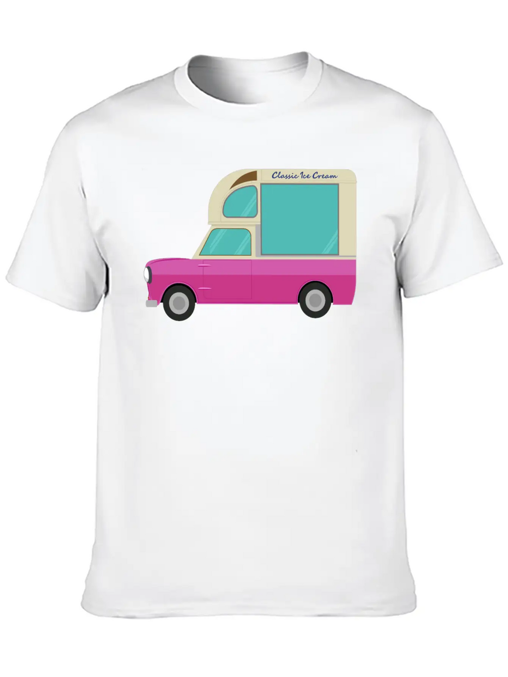 Ice Cream Truck Unisex Short Sleeve Soft Cotton T-Shirt – Casual Everyday Wear