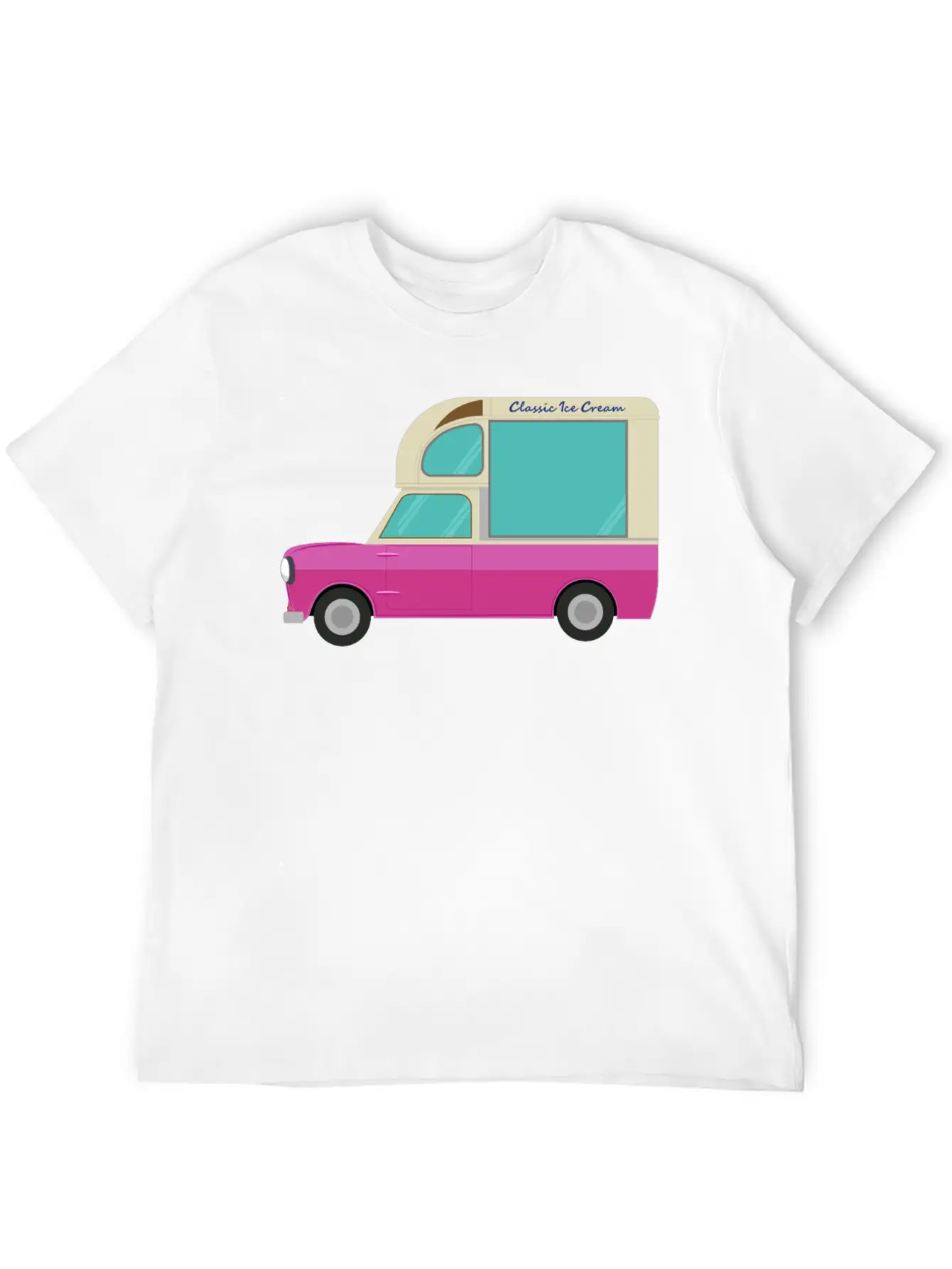 Ice Cream Truck Unisex Short Sleeve Soft Cotton T-Shirt – Casual Everyday Wear