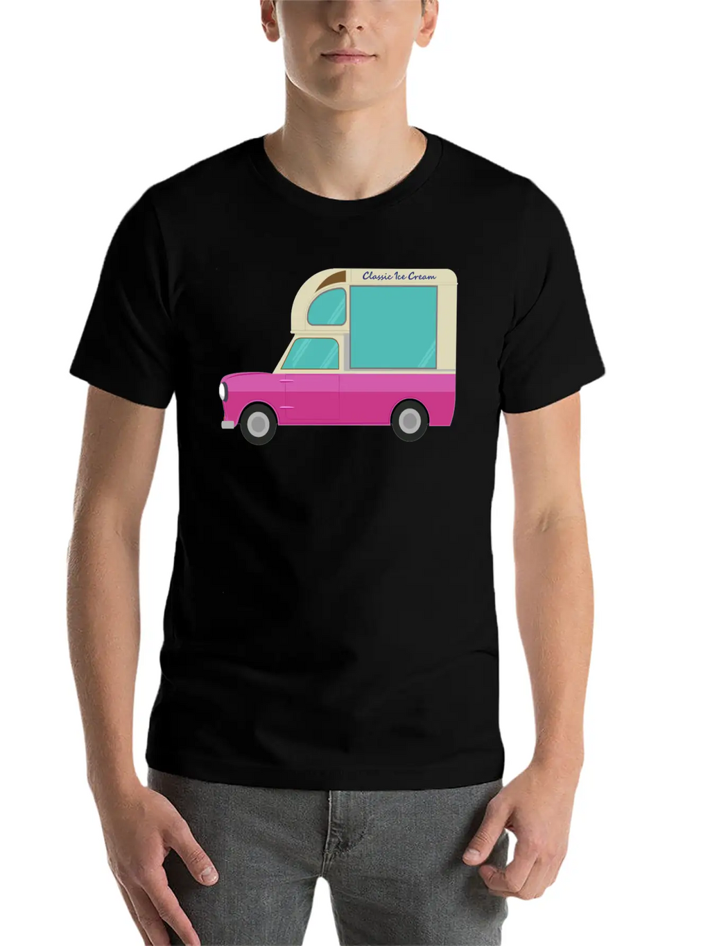Ice Cream Truck Unisex Short Sleeve Soft Cotton T-Shirt – Casual Everyday Wear