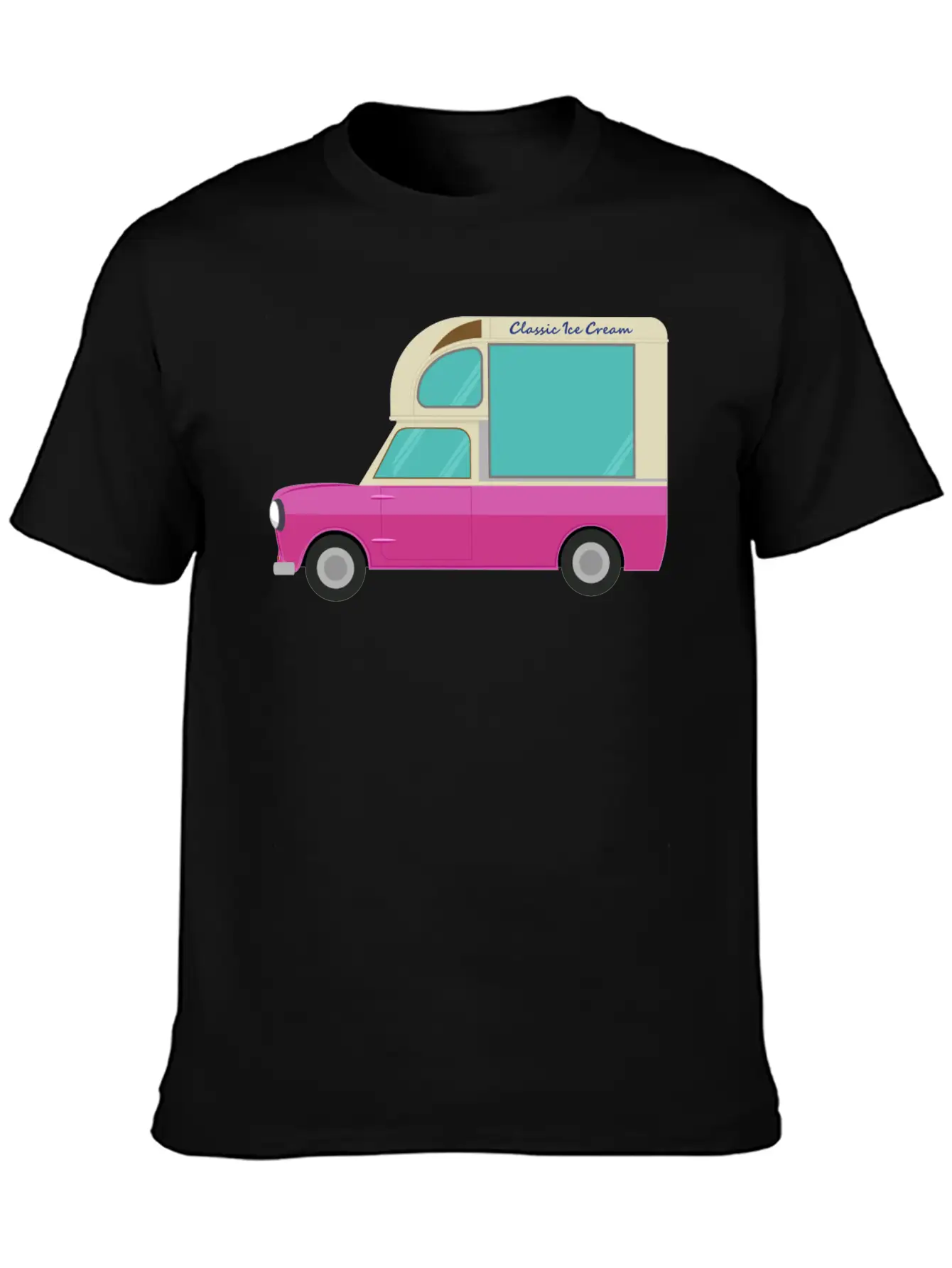 Ice Cream Truck Unisex Short Sleeve Soft Cotton T-Shirt – Casual Everyday Wear