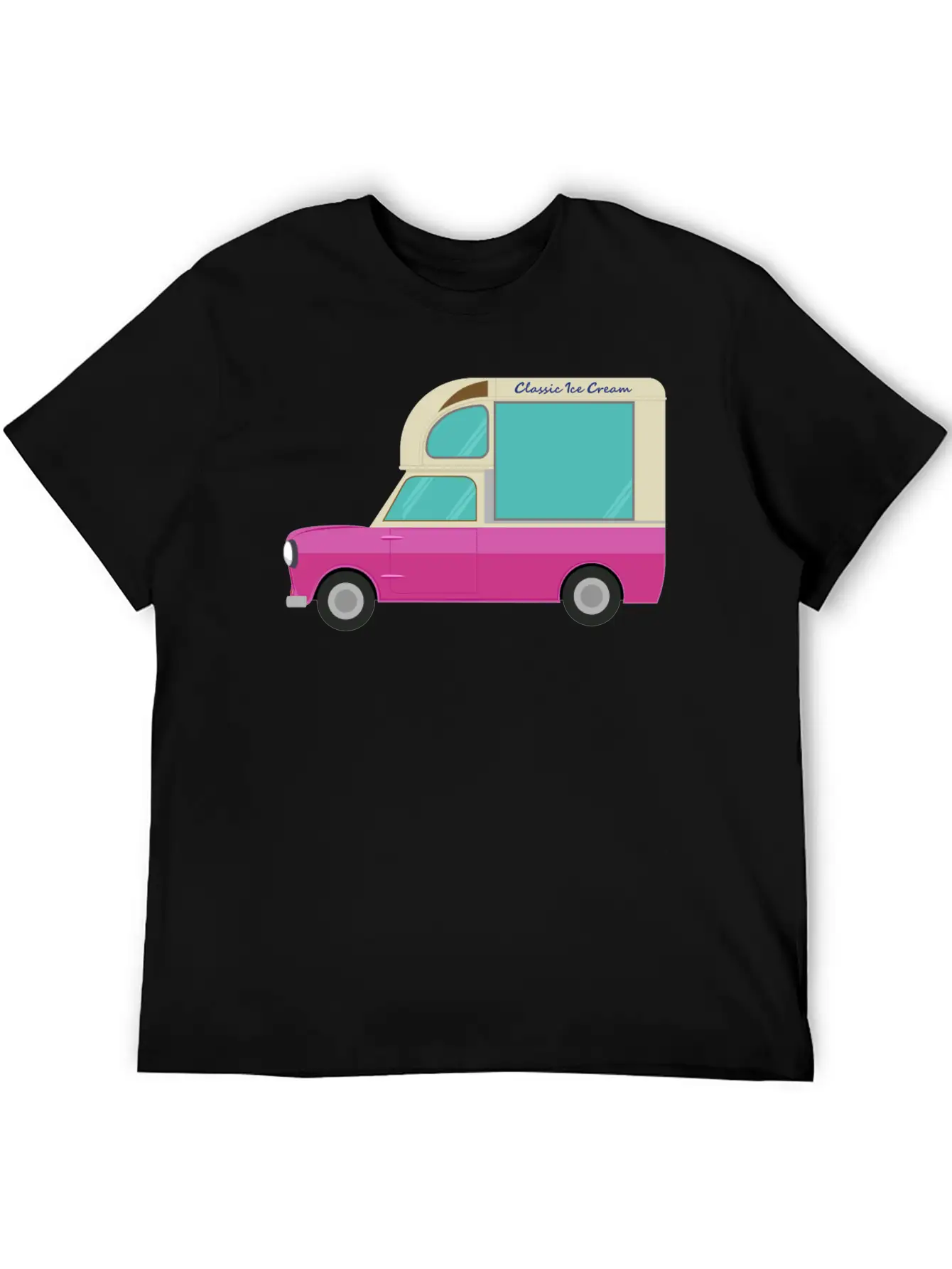 Ice Cream Truck Unisex Short Sleeve Soft Cotton T-Shirt – Casual Everyday Wear