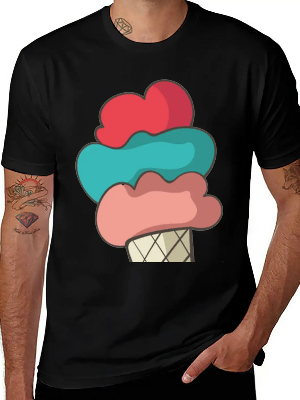 Ice Cream Unisex Short Sleeve Soft Cotton T-Shirt – Casual Everyday Wear
