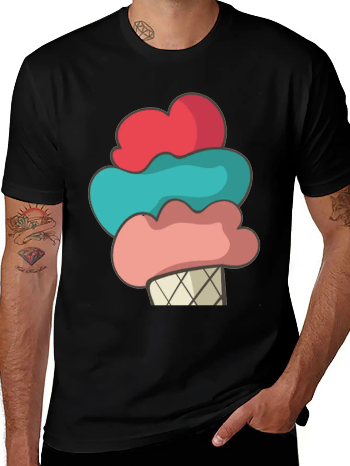 Ice Cream Unisex Short Sleeve Soft Cotton T-Shirt – Casual Everyday Wear