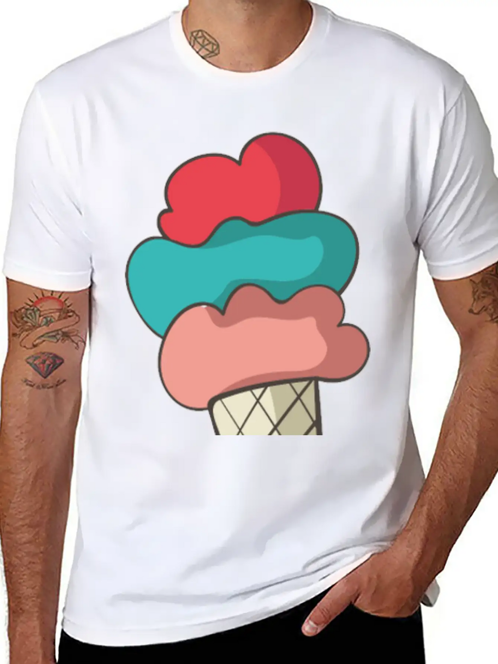 Ice Cream Unisex Short Sleeve Soft Cotton T-Shirt – Casual Everyday Wear