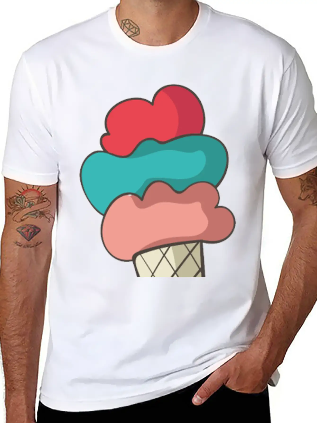 Ice Cream Unisex Short Sleeve Soft Cotton T-Shirt – Casual Everyday Wear