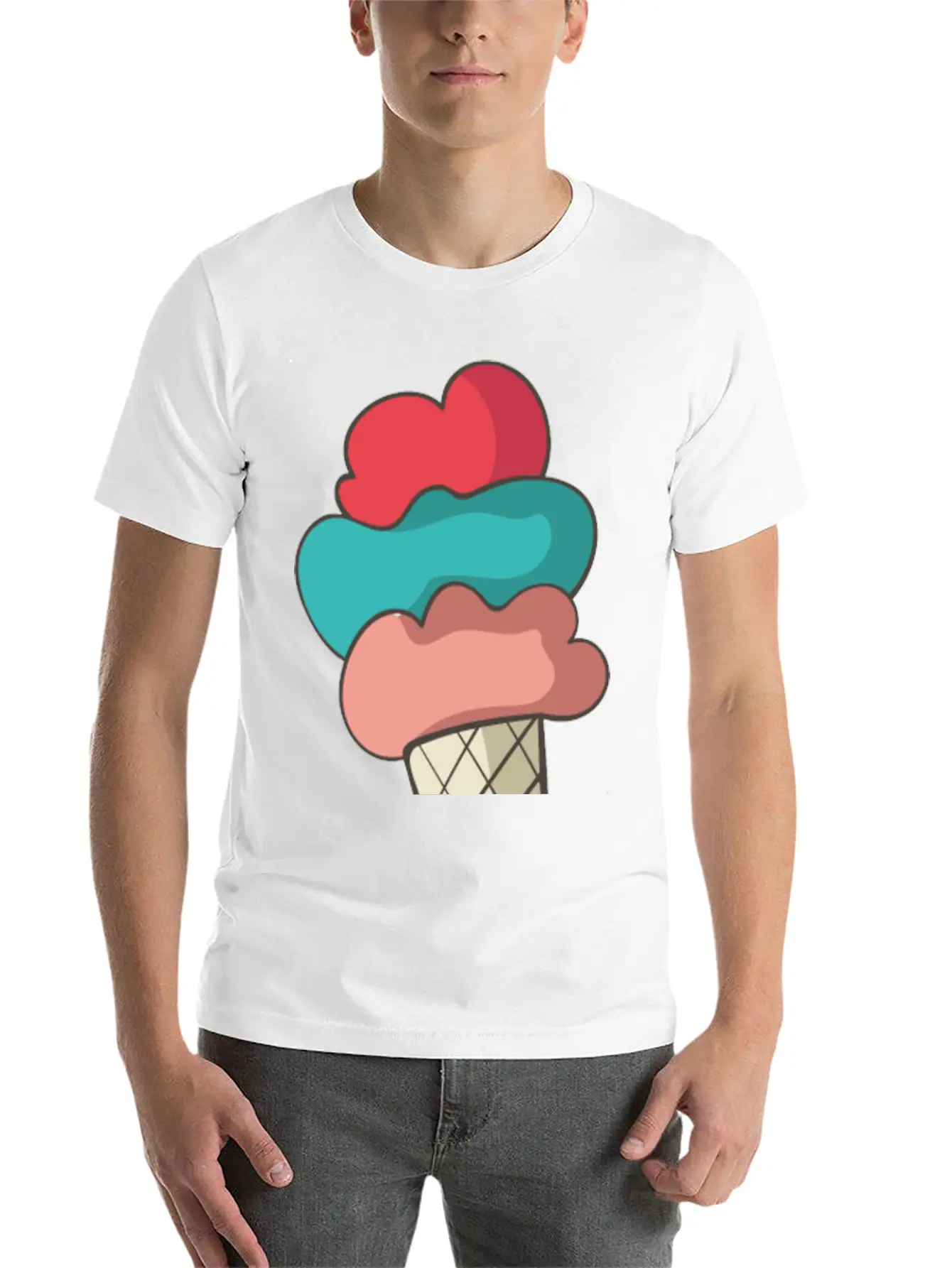 Ice Cream Unisex Short Sleeve Soft Cotton T-Shirt – Casual Everyday Wear