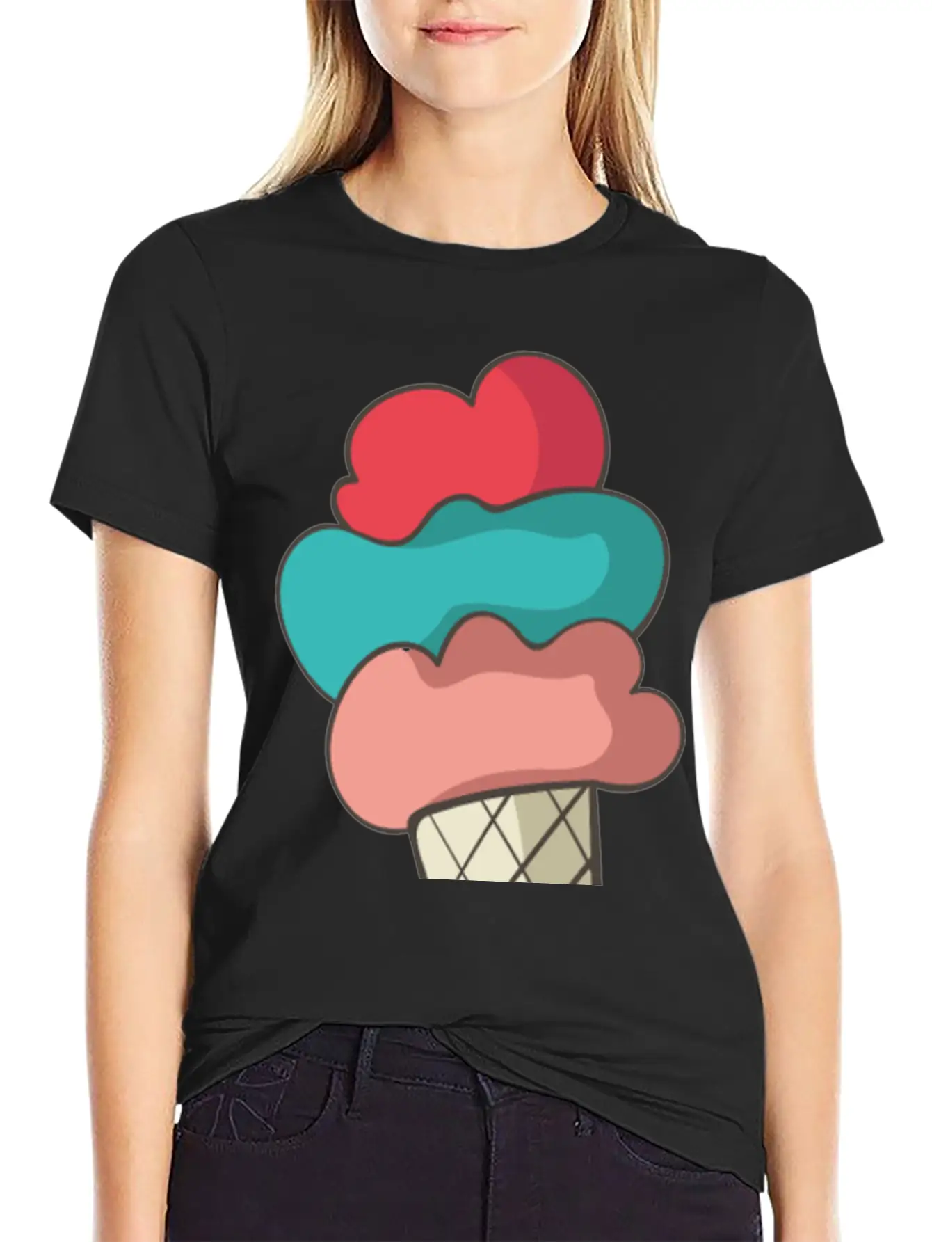 Ice Cream Unisex Short Sleeve Soft Cotton T-Shirt – Casual Everyday Wear