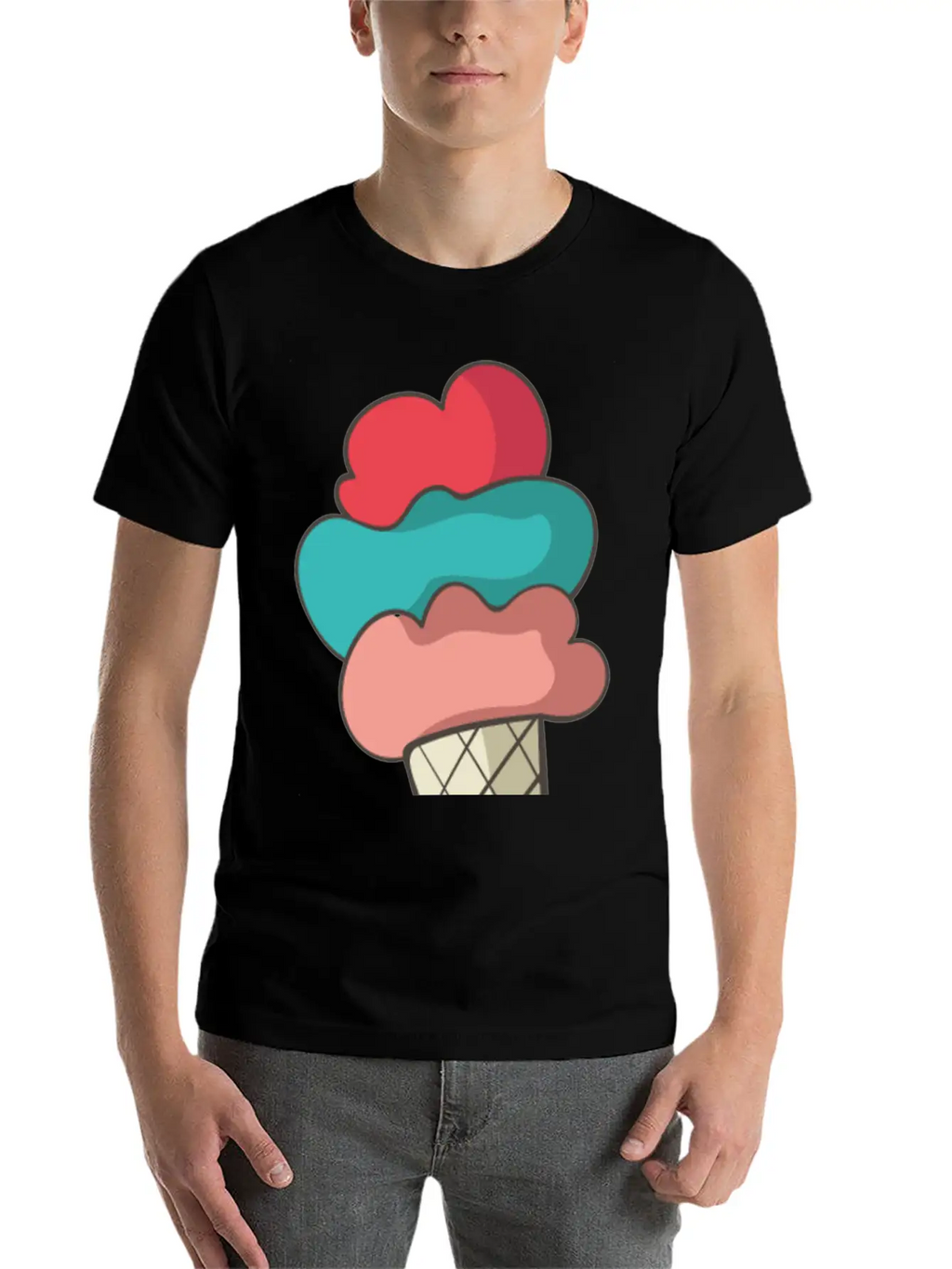 Ice Cream Unisex Short Sleeve Soft Cotton T-Shirt – Casual Everyday Wear