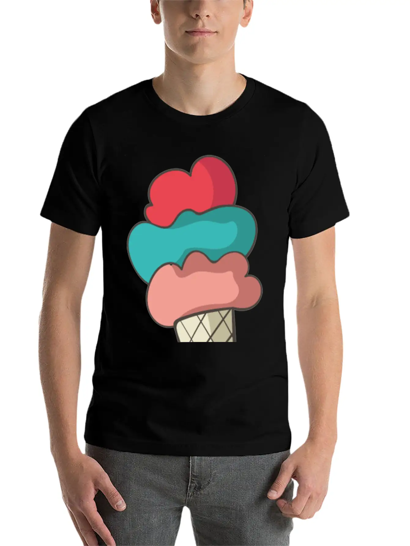 Ice Cream Unisex Short Sleeve Soft Cotton T-Shirt – Casual Everyday Wear