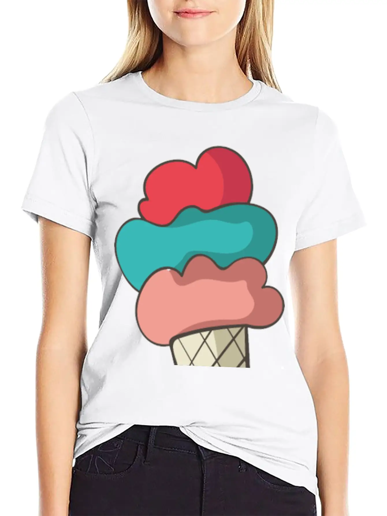 Ice Cream Unisex Short Sleeve Soft Cotton T-Shirt – Casual Everyday Wear
