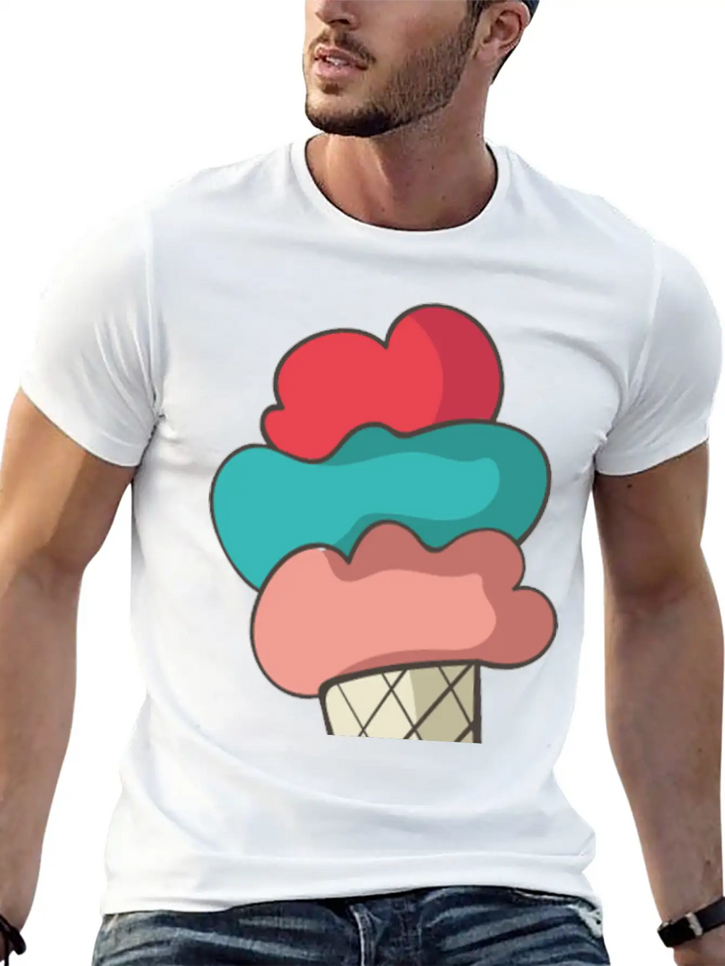 Ice Cream Unisex Short Sleeve Soft Cotton T-Shirt – Casual Everyday Wear