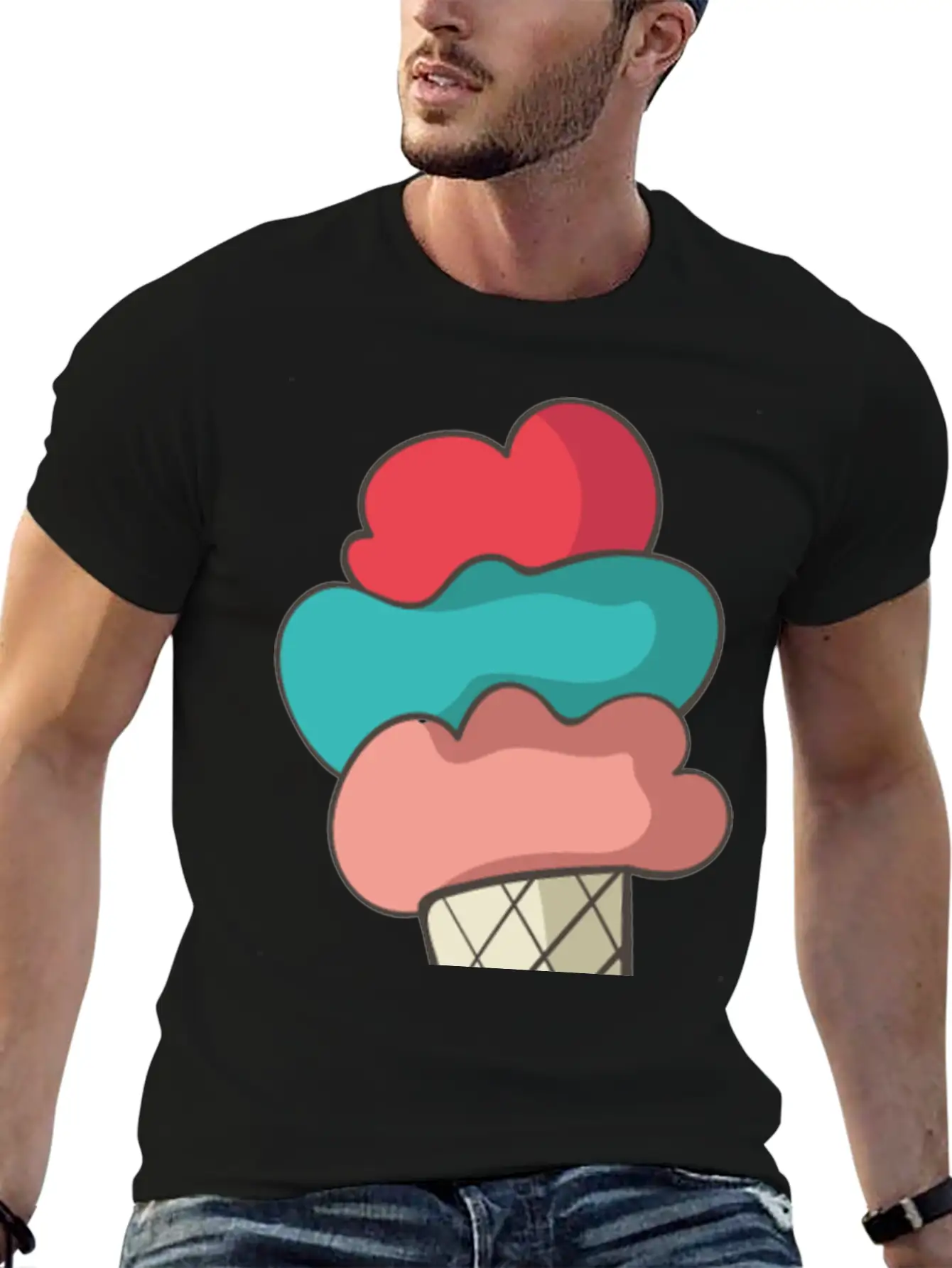 Ice Cream Unisex Short Sleeve Soft Cotton T-Shirt – Casual Everyday Wear