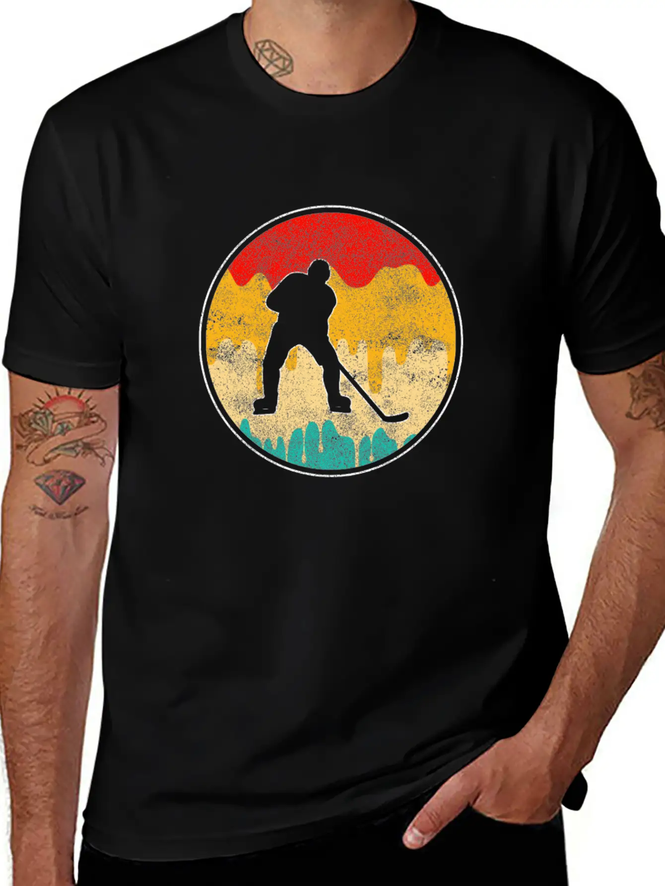 Ice Hockey Retro Breathable Soft Cotton T-Shirt – Timeless Casual Look