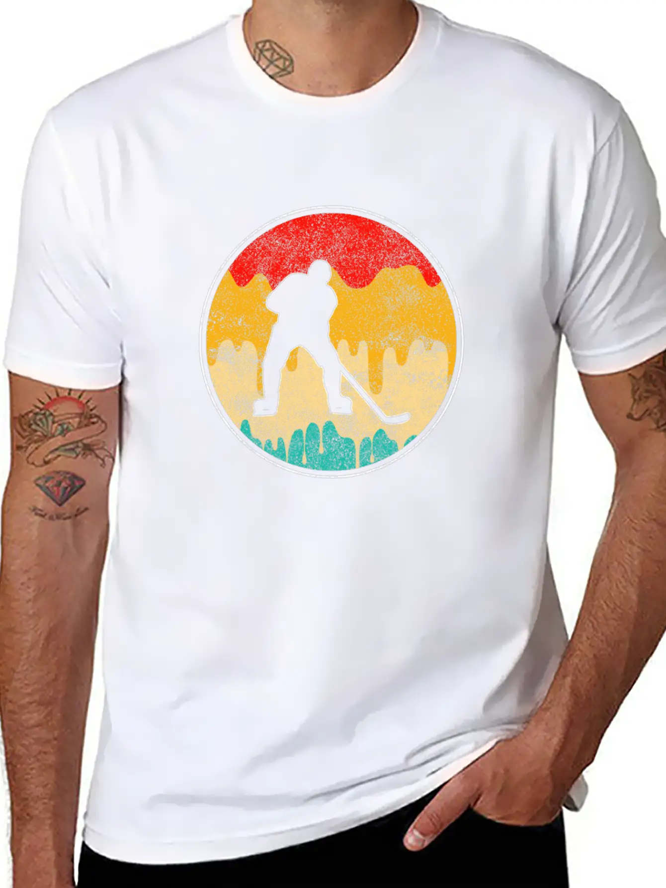 Ice Hockey Retro Breathable Soft Cotton T-Shirt – Timeless Casual Look
